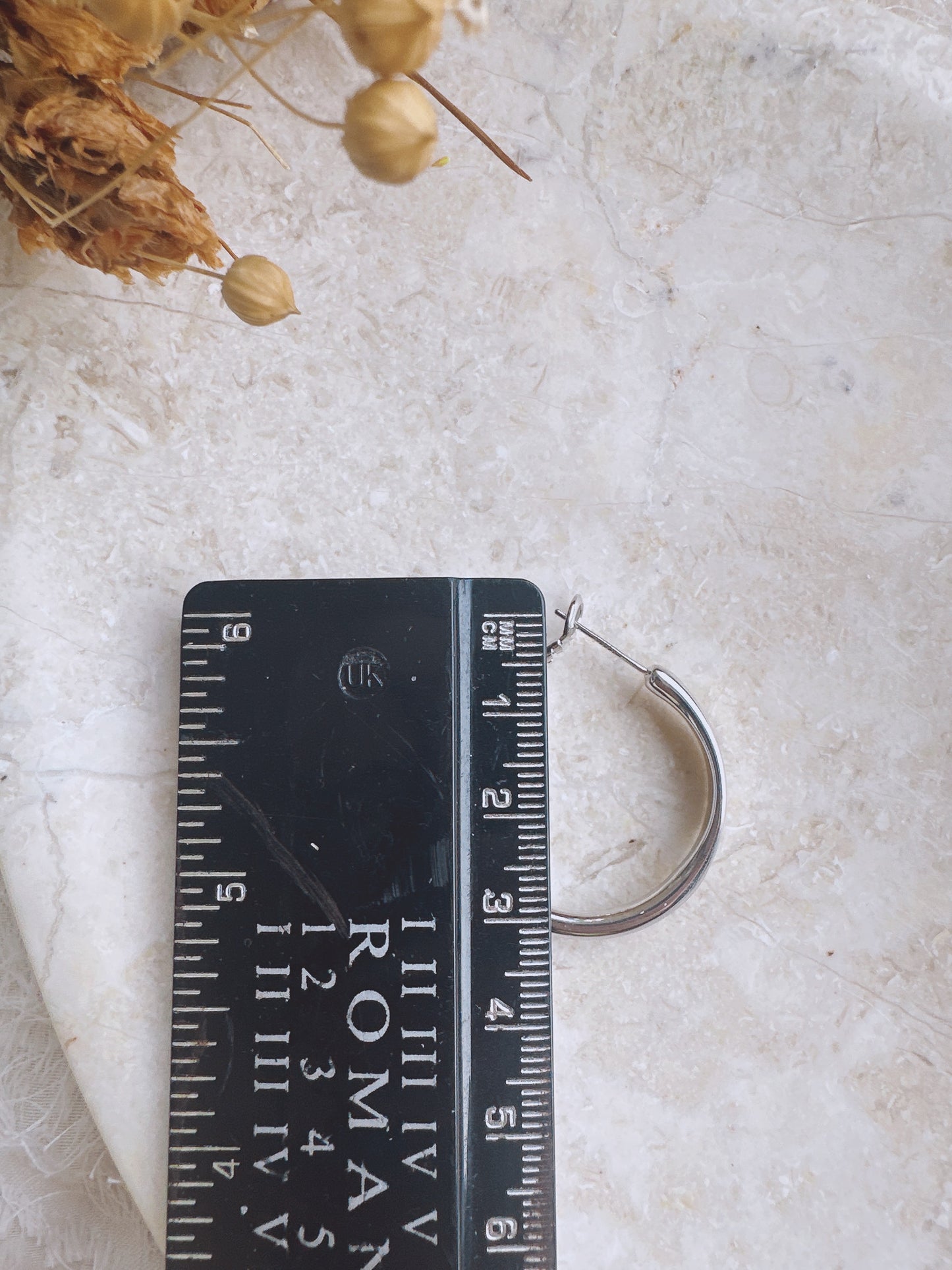 30mm 925 Silver post hoop earrings