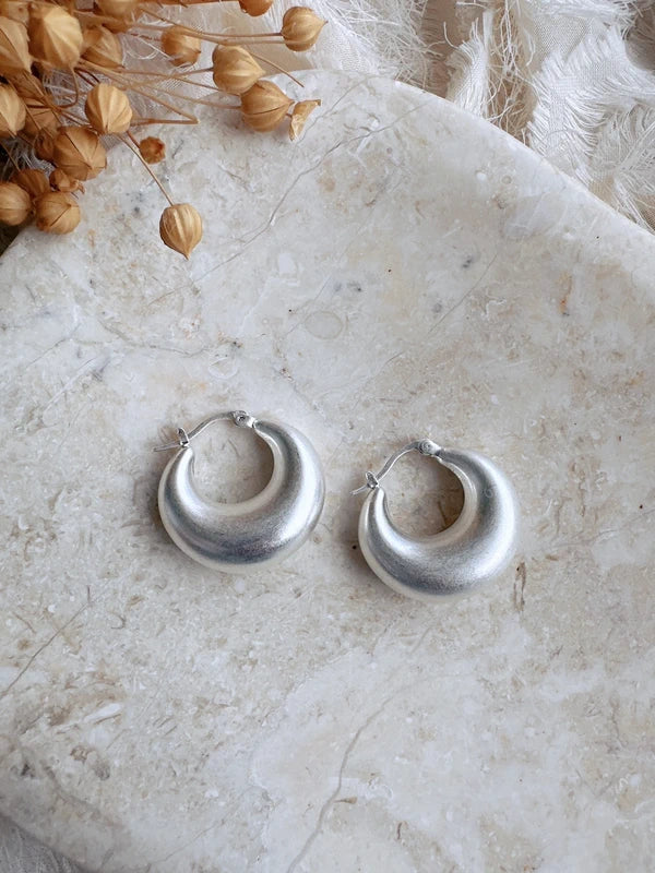 925 Silver post hoop earrings