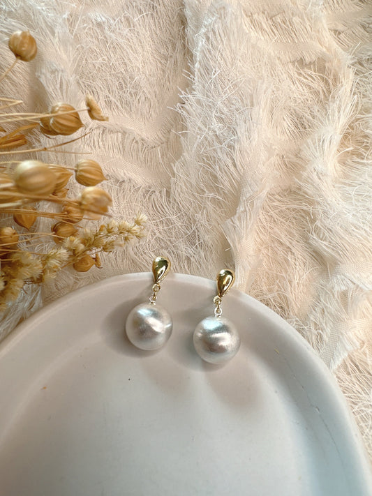 925 silver post pearl earrings