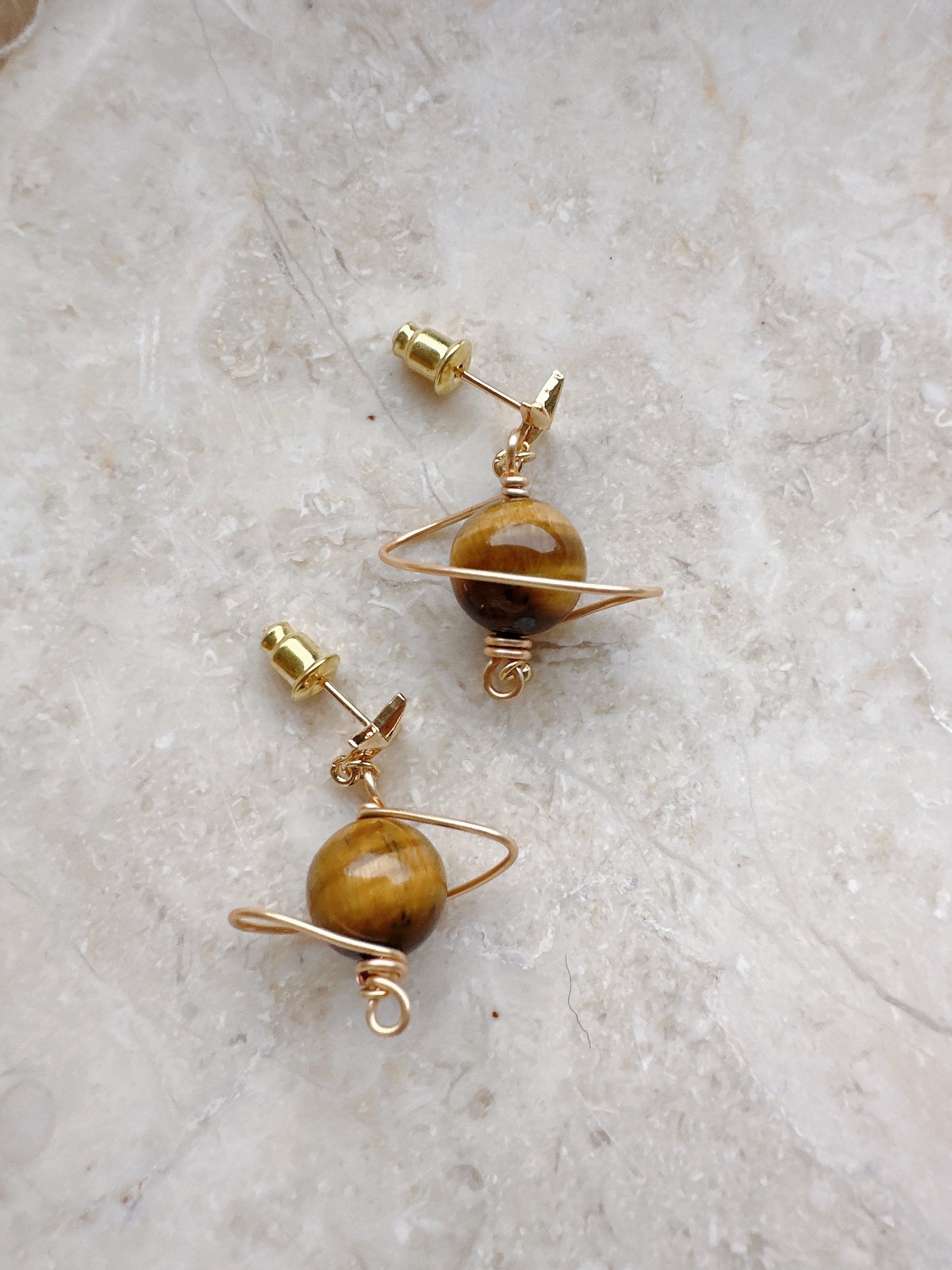 Soul Mate Saturne & 925 silver post earrings
