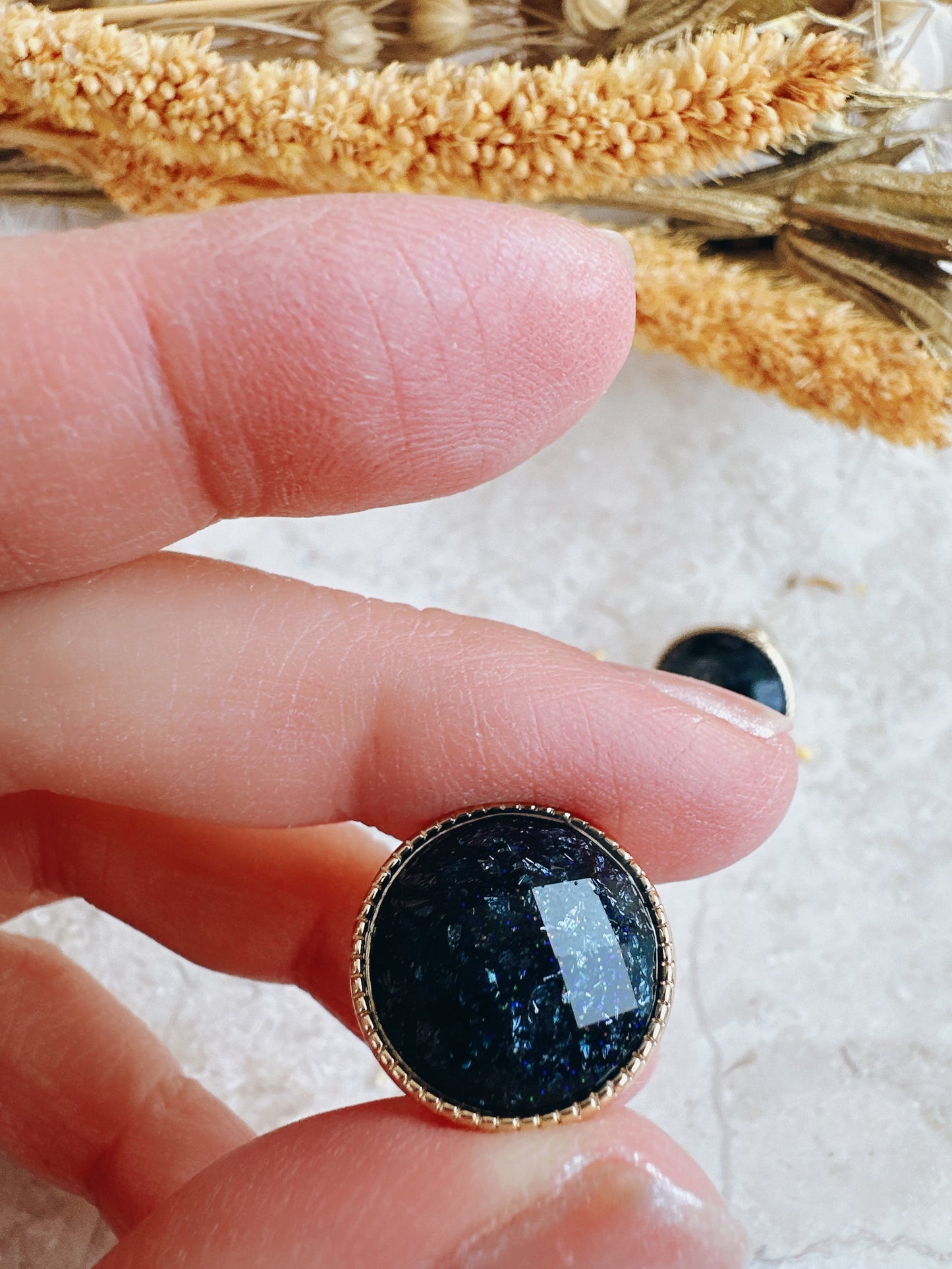 Soul Mate Galaxy Navy & 925 Silver post earrings