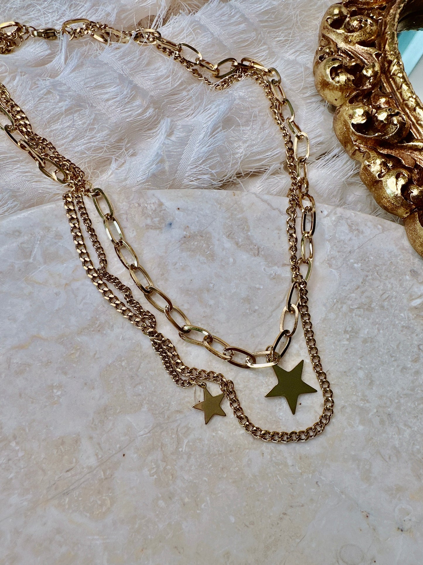 2 layers stars necklaces