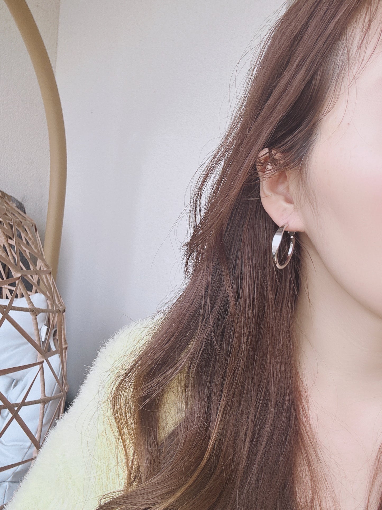 30mm 925 Silver post hoop earrings