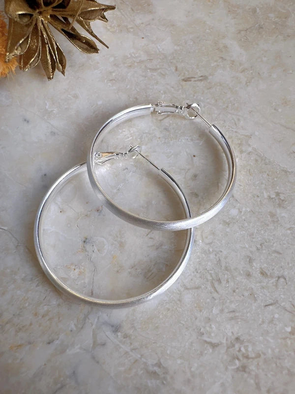 Soul Mate & 40mm 925 silver post hoop earrings