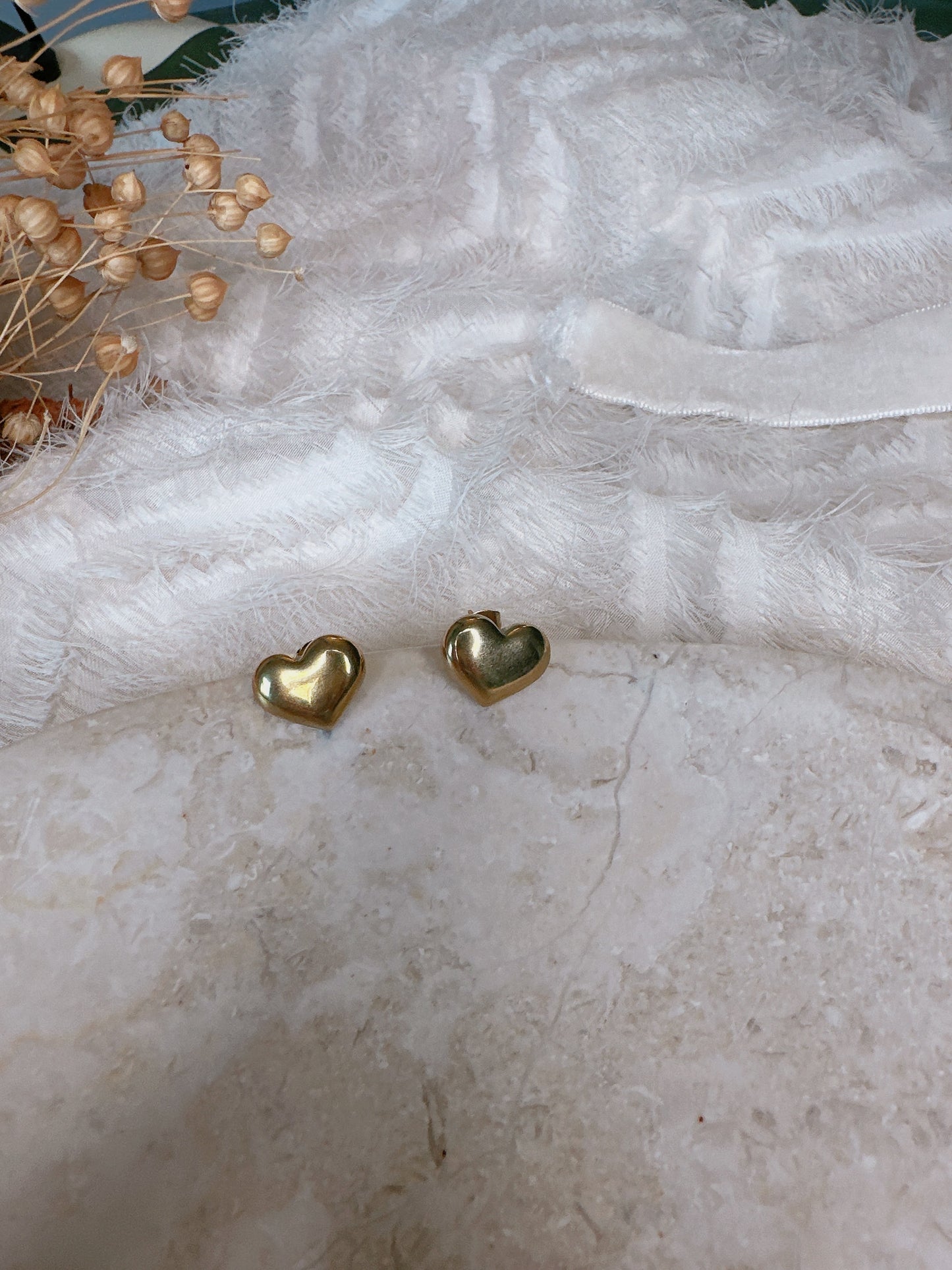 Soul Mate  love & 18K Gold Plated heart shaped Earrings