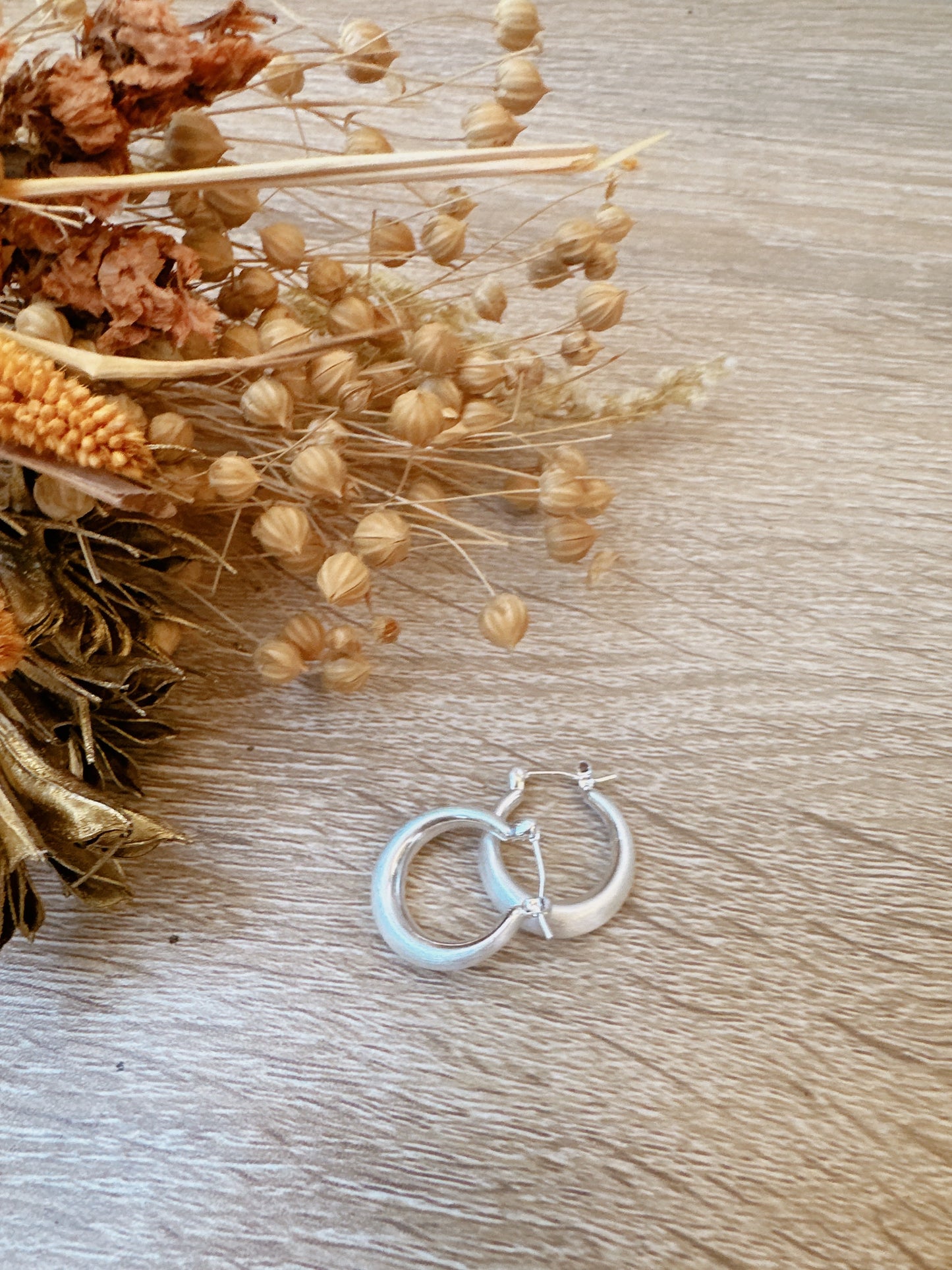 20mm 925 Silver post hoop earrings