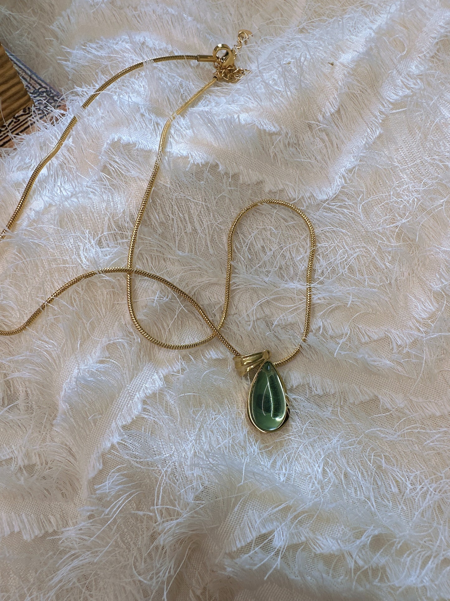 Stainless steel turquoise drop necklace