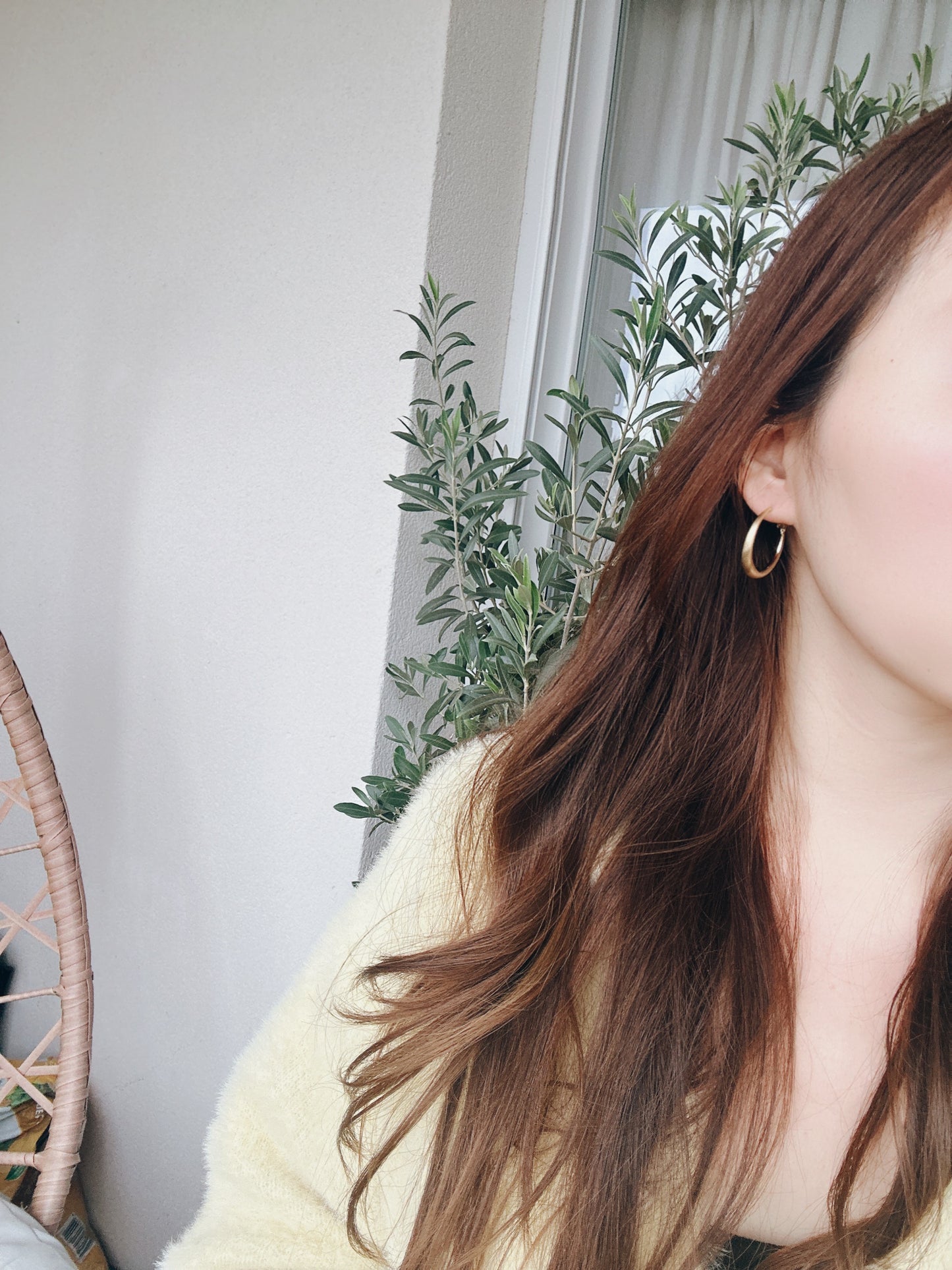 40mm 925 Silver post matte hoop earrings