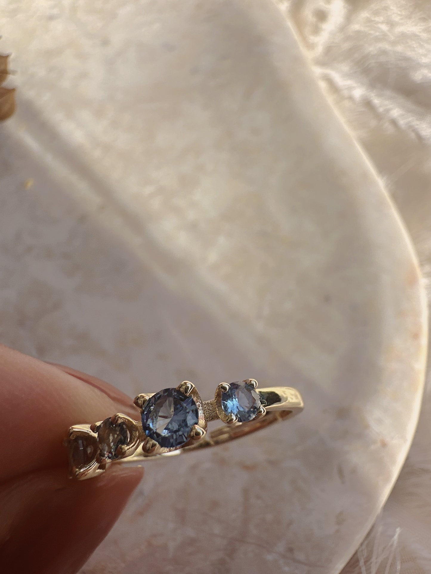 Soul Mate  & blue 925 sterling silver adjustable ring