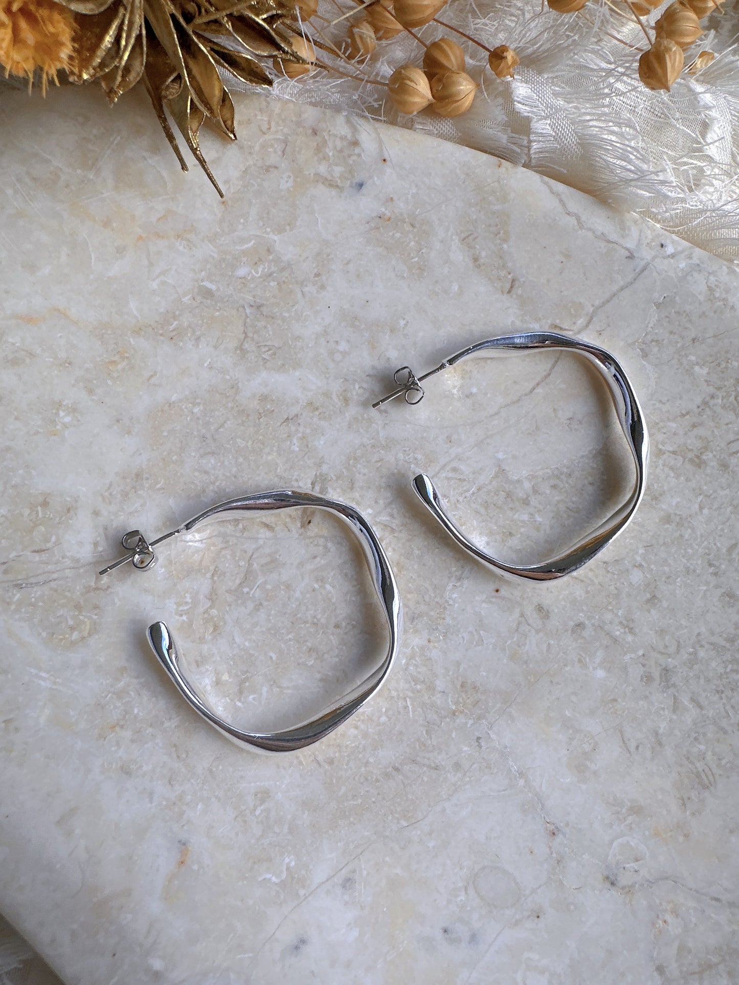 35mm 925 silver post earrings