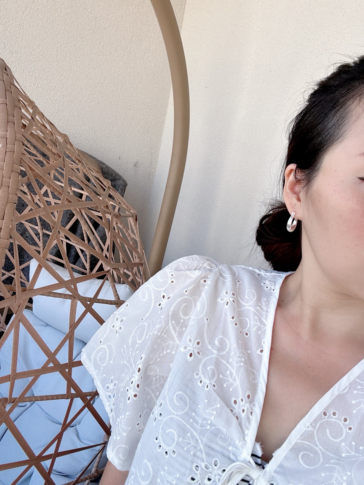 20mm 925 Silver post hoop earrings