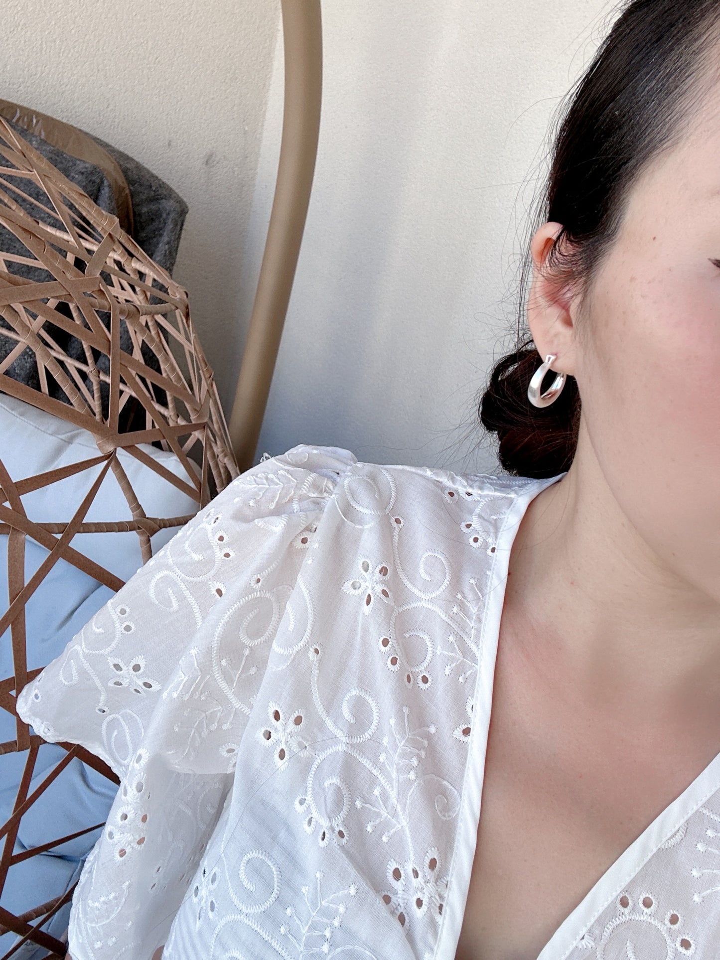 20mm 925 Silver post hoop earrings