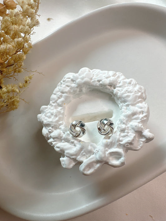 Soul mate & 6 mm 925 sterling silver mini earrings
