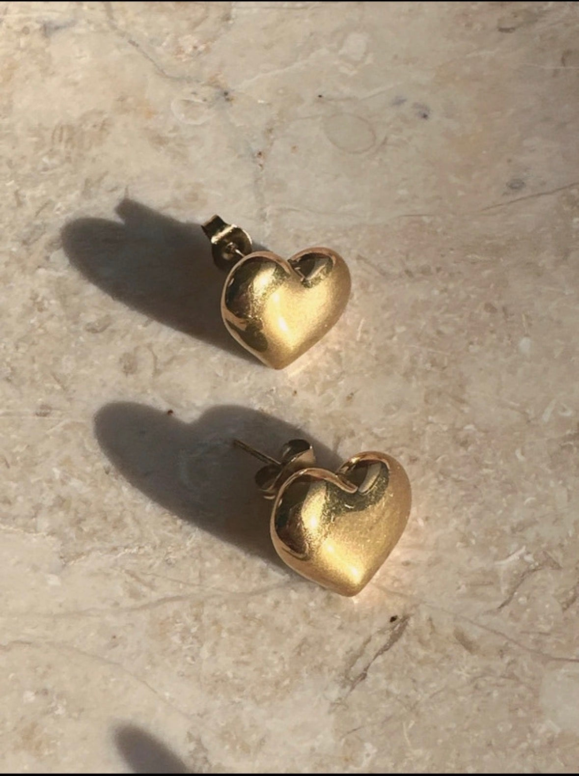 Soul Mate  love & 18K Gold Plated heart shaped Earrings