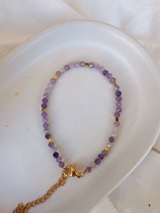 Purple stones stainless steel brackets