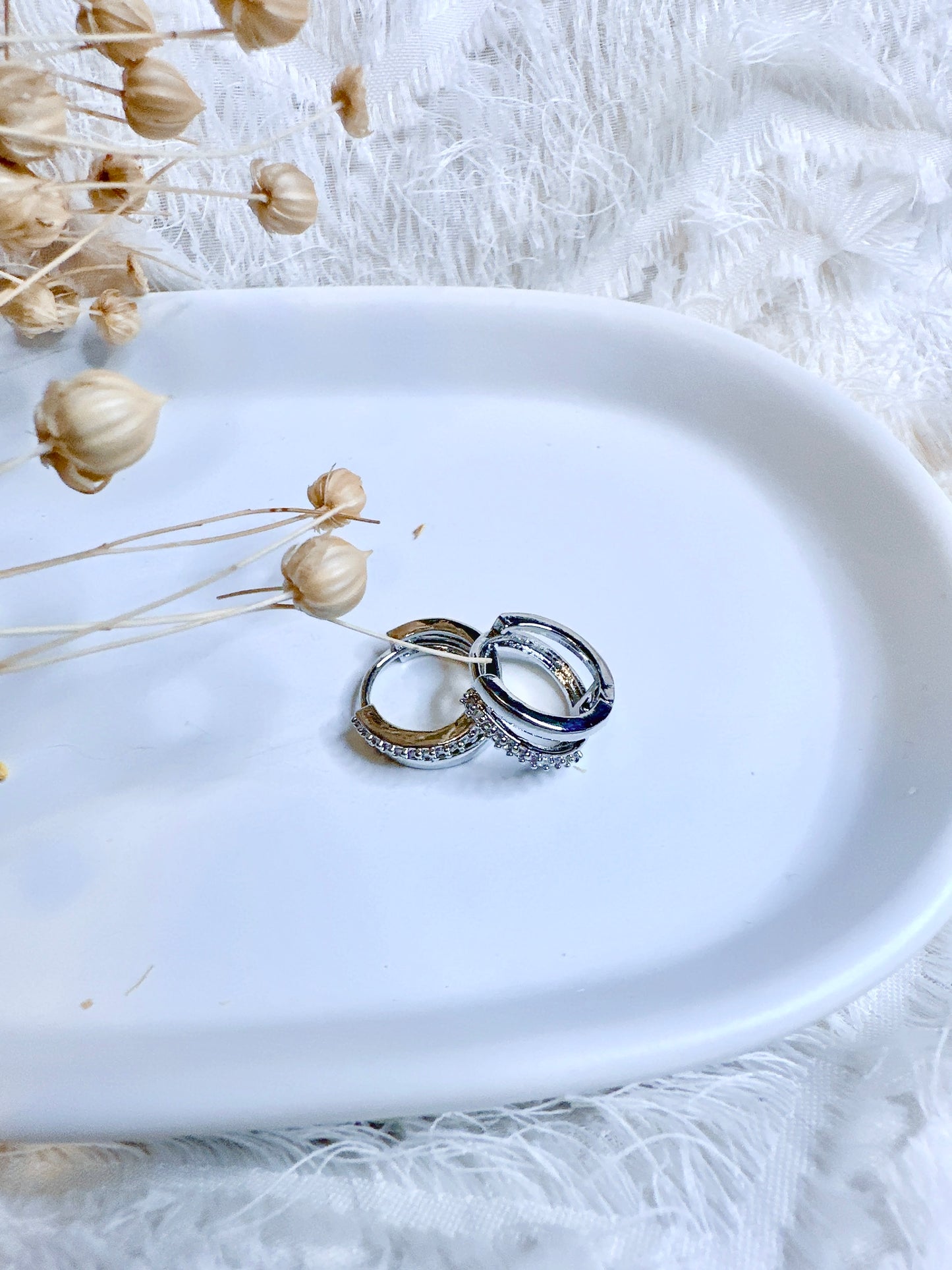 Soul Mate & stainless steel mini hoop earrings