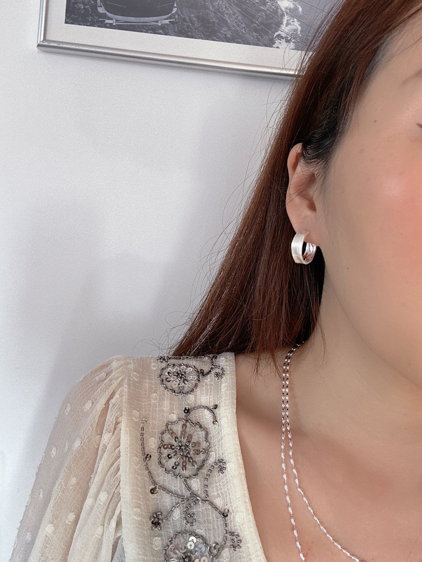 Soul Mate  & 925 silver post hoop earrings