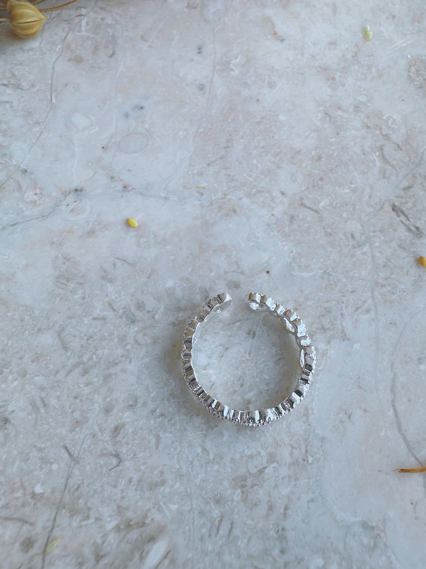 Soul Mate & Heart Lace 925 Sterling Silver Minimal Adjustable Ring