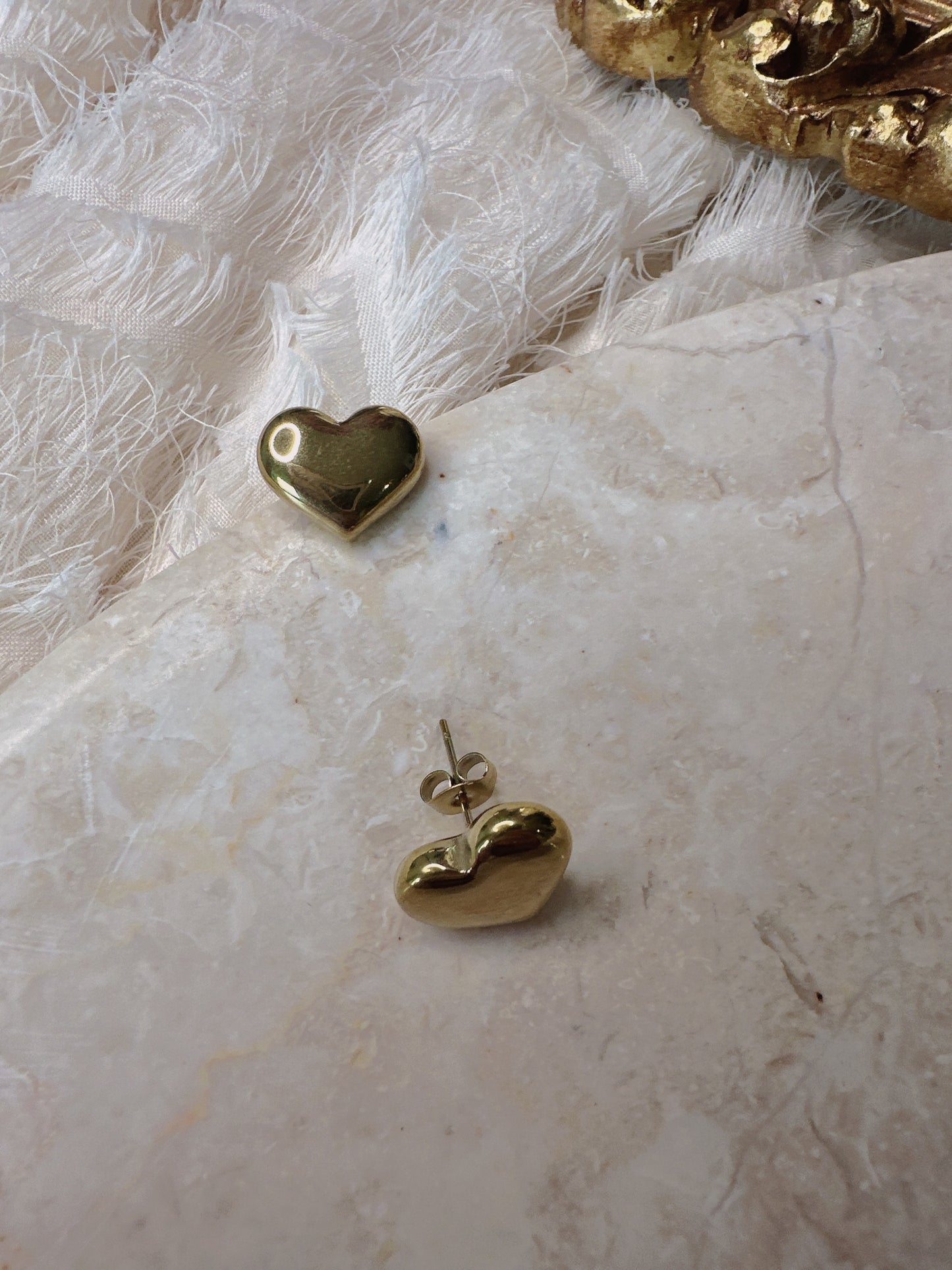 Soul Mate  love & 18K Gold Plated heart shaped Earrings