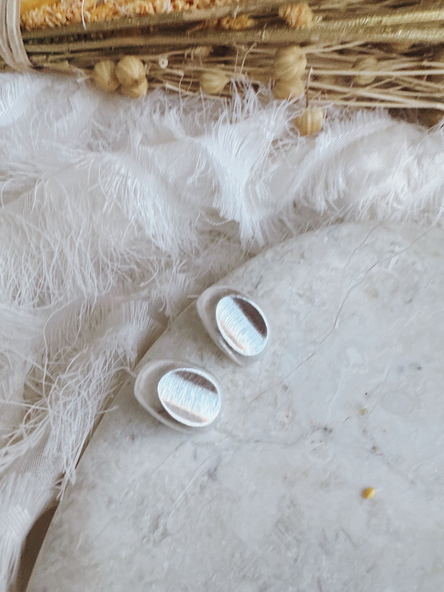 Soul Mate Q & 925 Silver post hoop earrings