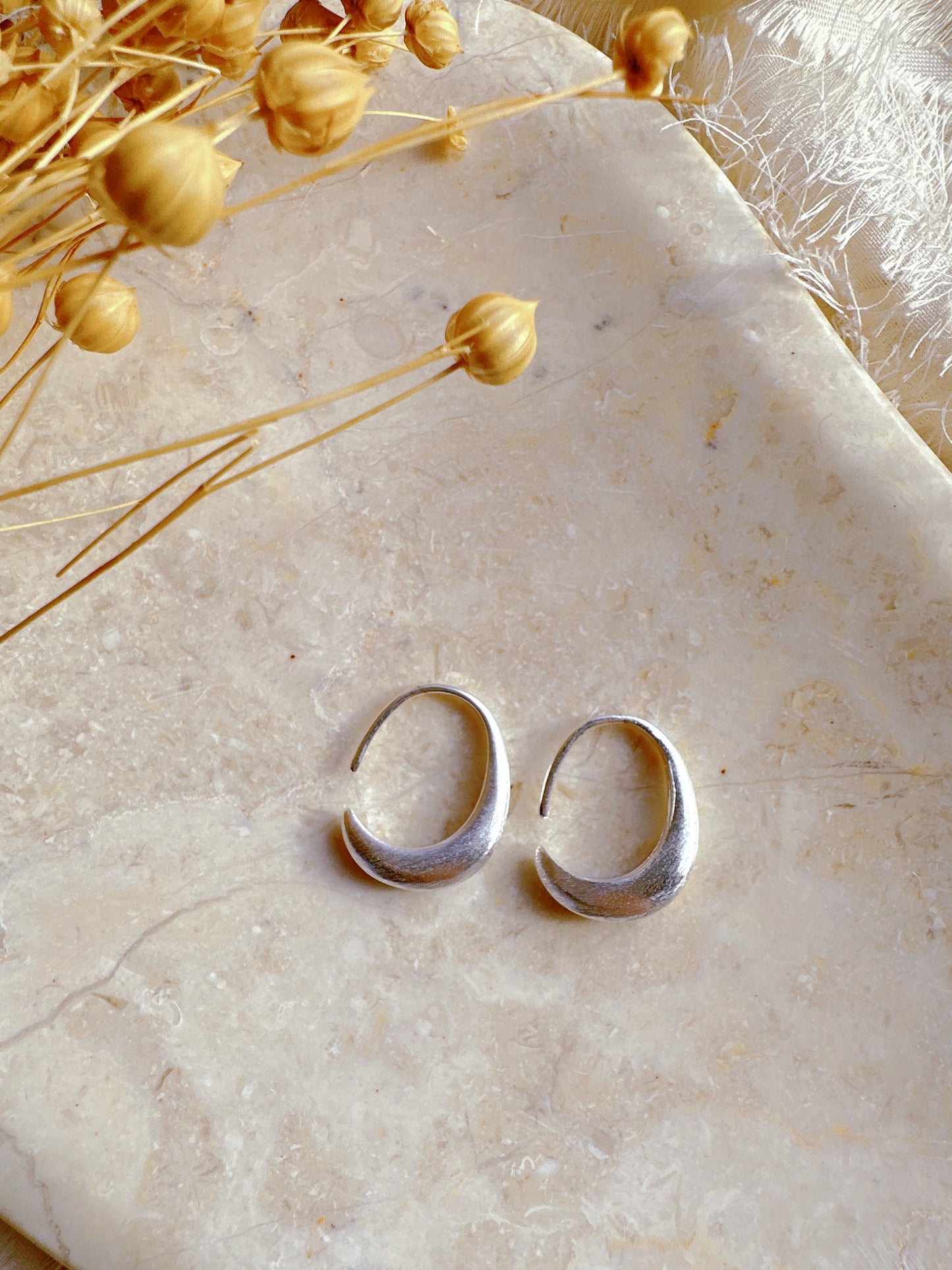 925 silver post silver color earrings