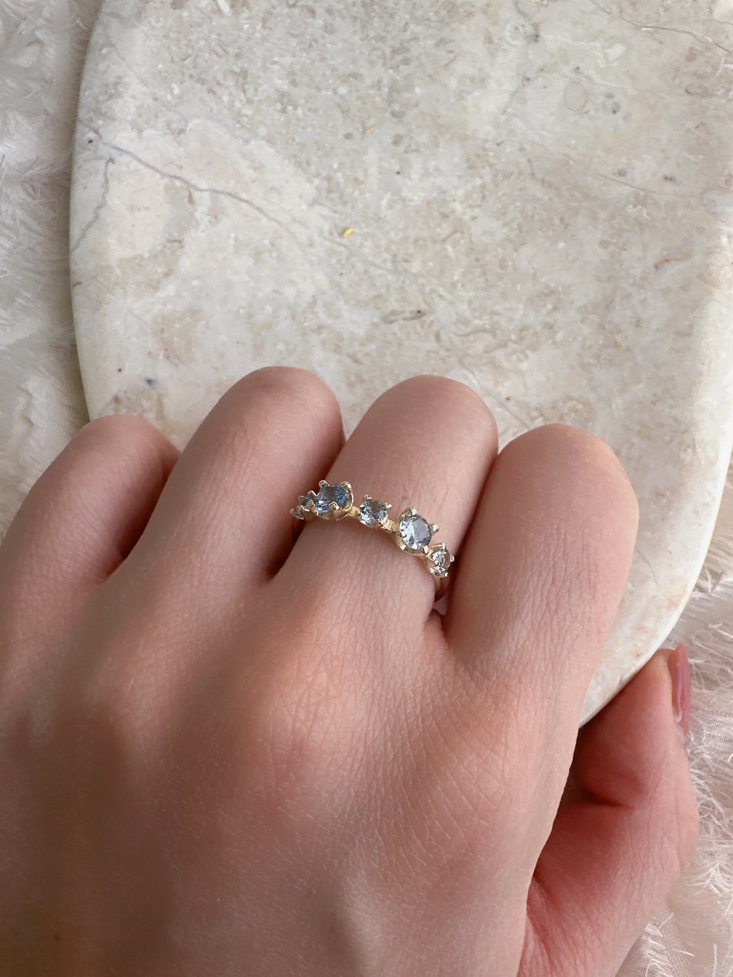 Soul Mate  & blue 925 sterling silver adjustable ring