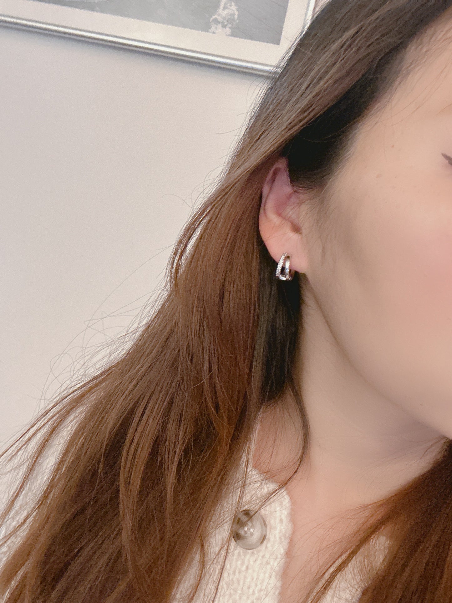 Soul Mate & stainless steel mini hoop earrings