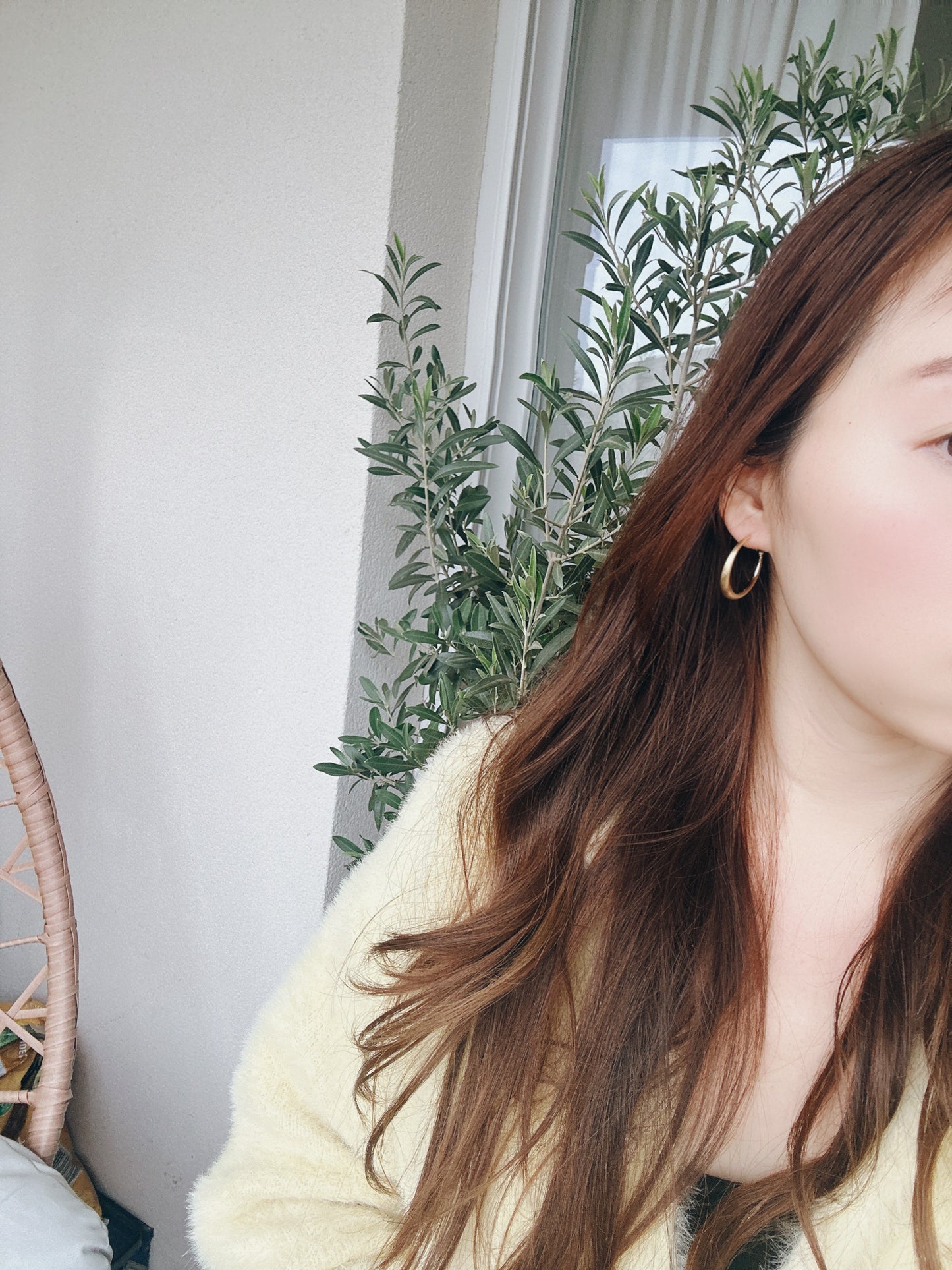 30mm 925 Silver post gold color hoop earrings