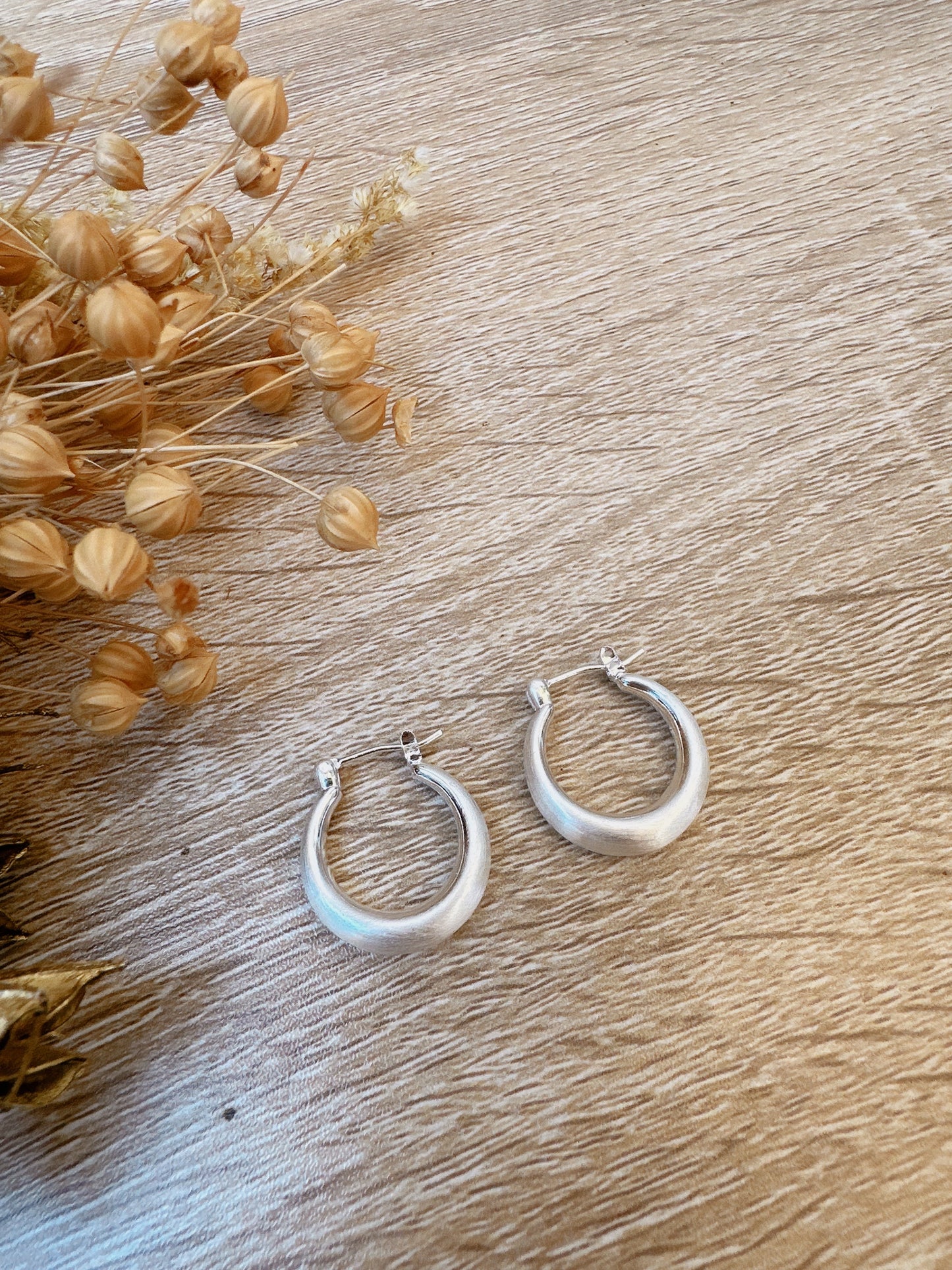 20mm 925 Silver post hoop earrings