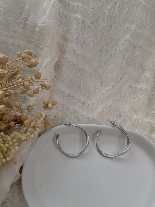 925 silver needles 3cm mat earrings