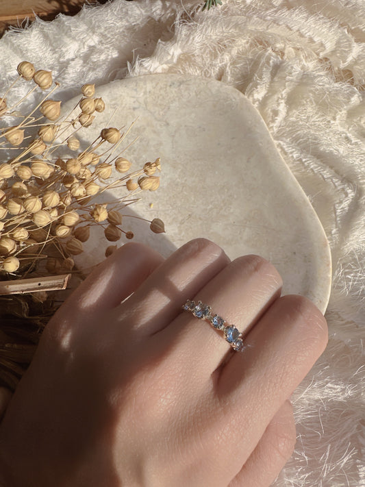 Soul Mate  & blue 925 sterling silver adjustable ring