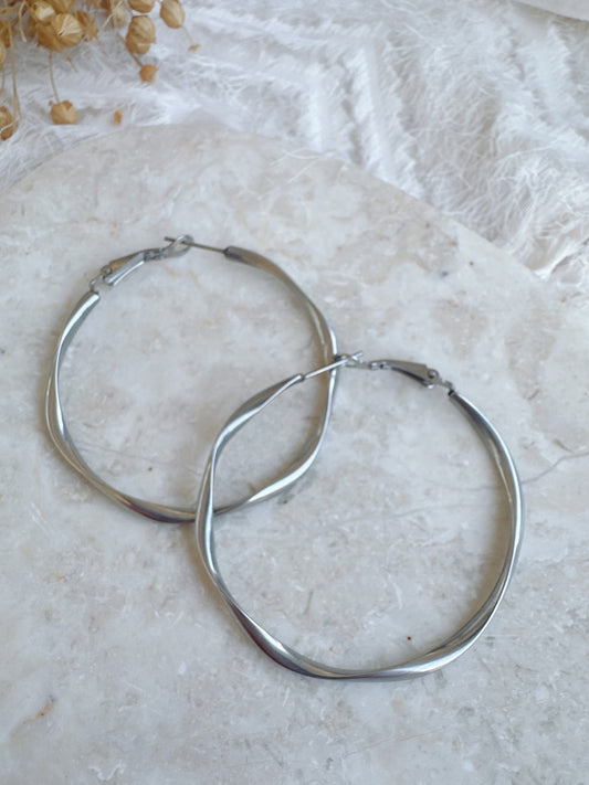 50mm Stainless steel big hoop earrings
