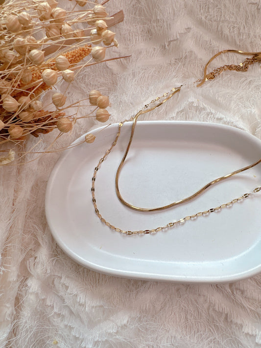 Set of two stainless steel necklace