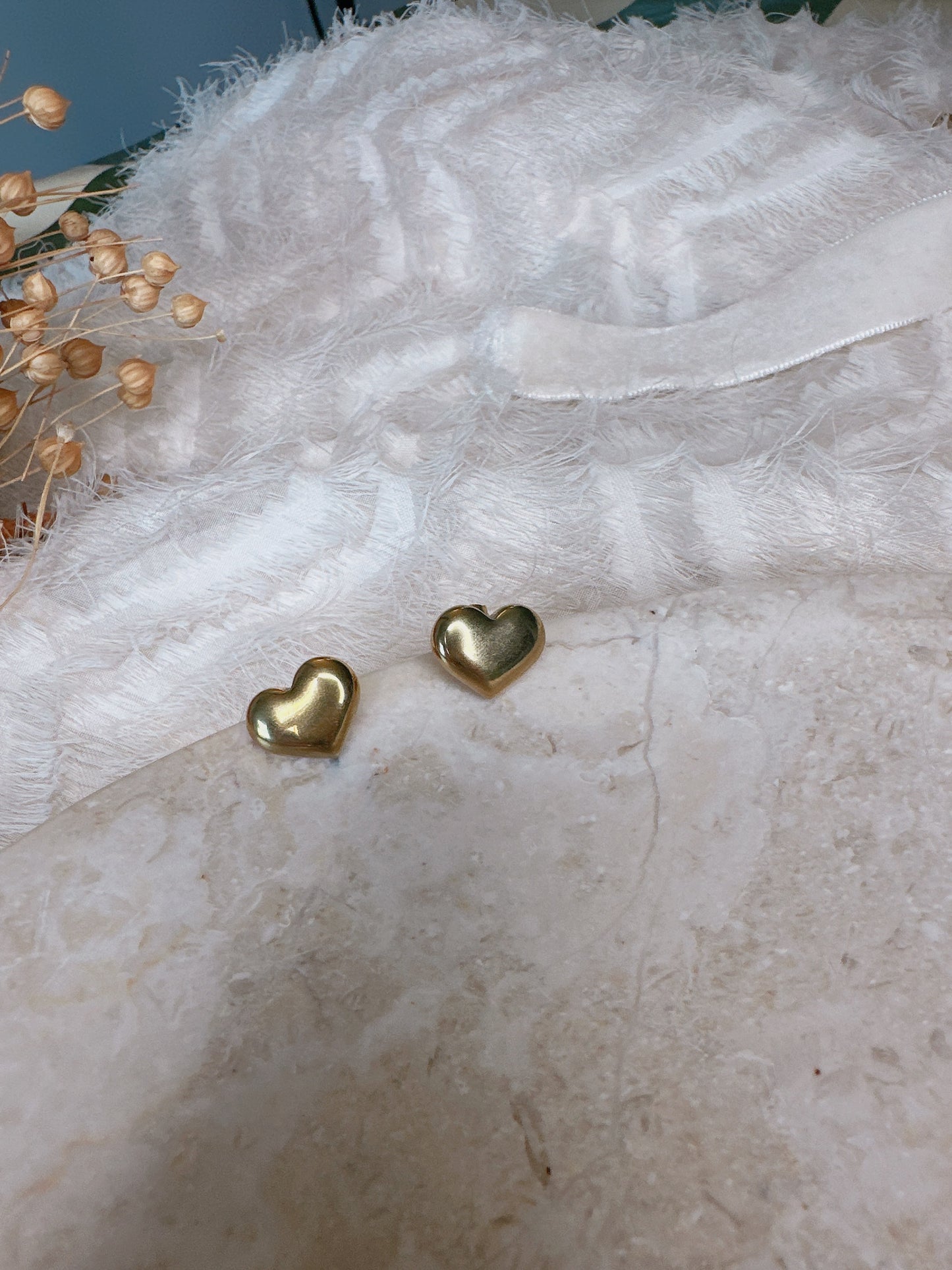 Soul Mate  love & 18K Gold Plated heart shaped Earrings