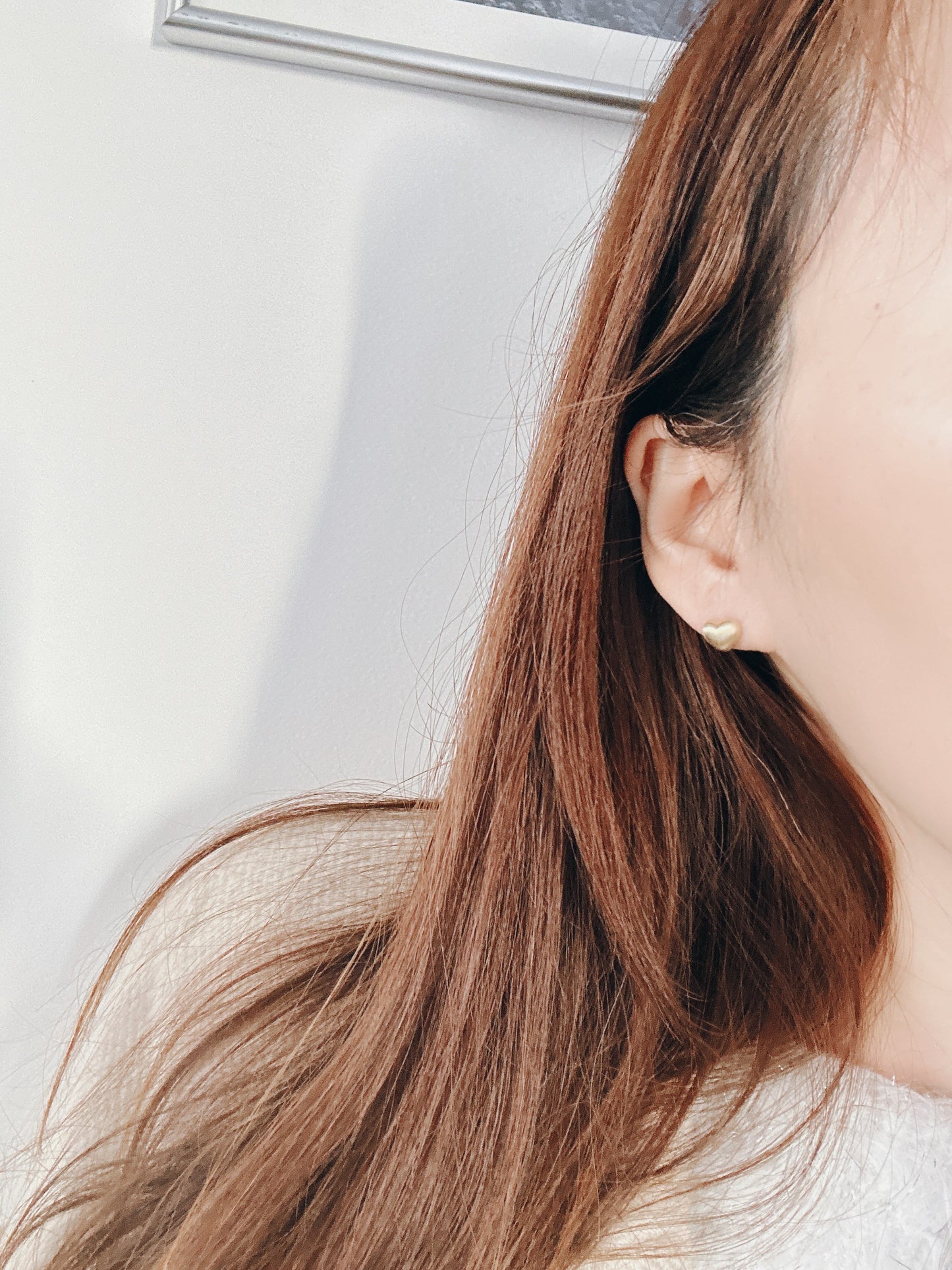 Soul Mate mini heart  & 925 silver post mini heart shaped matte earrings