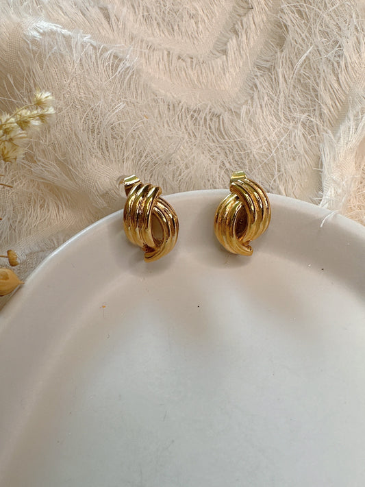 Stainless steel gold plated earrings