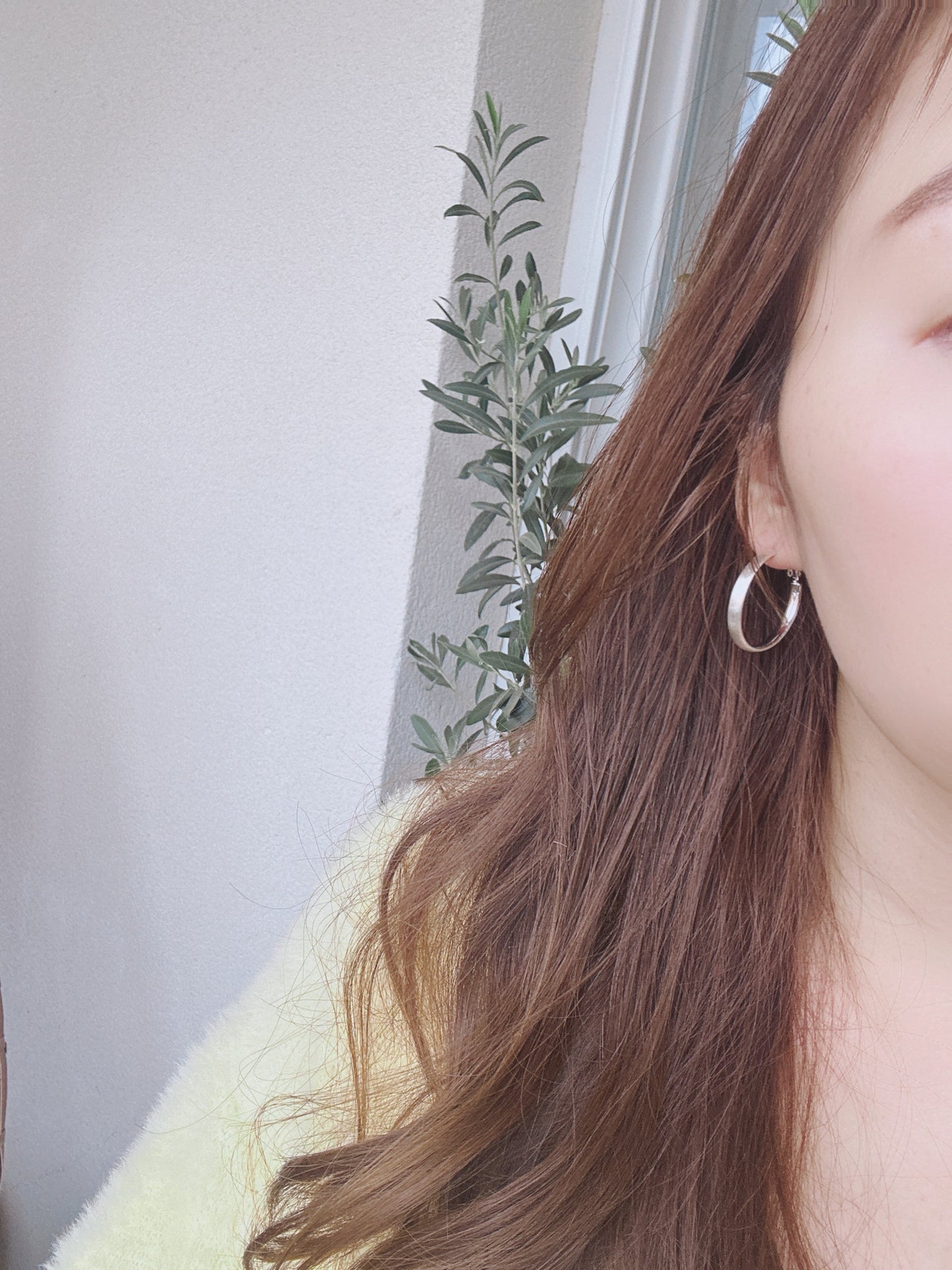 30mm 925 Silver post matte hoop earrings