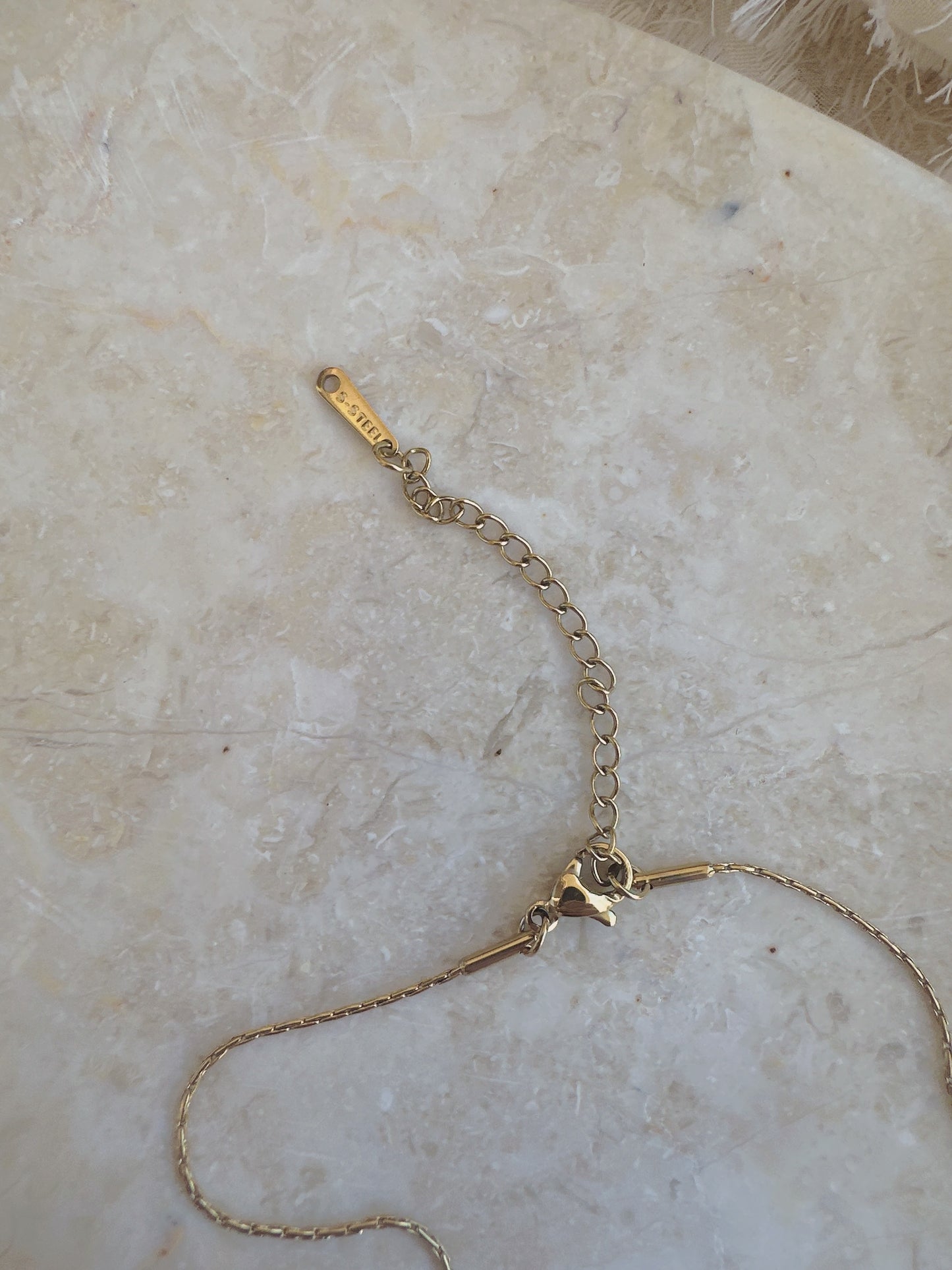 Green stone Stainless steel necklace