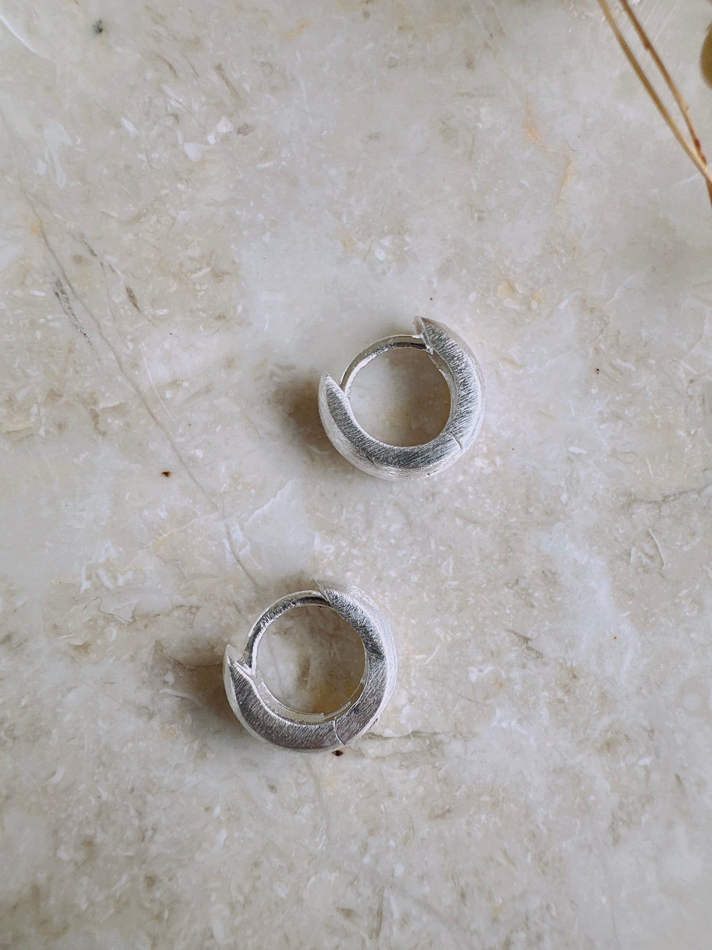 Soul Mate & Brushed Mini 925 Sterling Silver Small Hoop Earrings