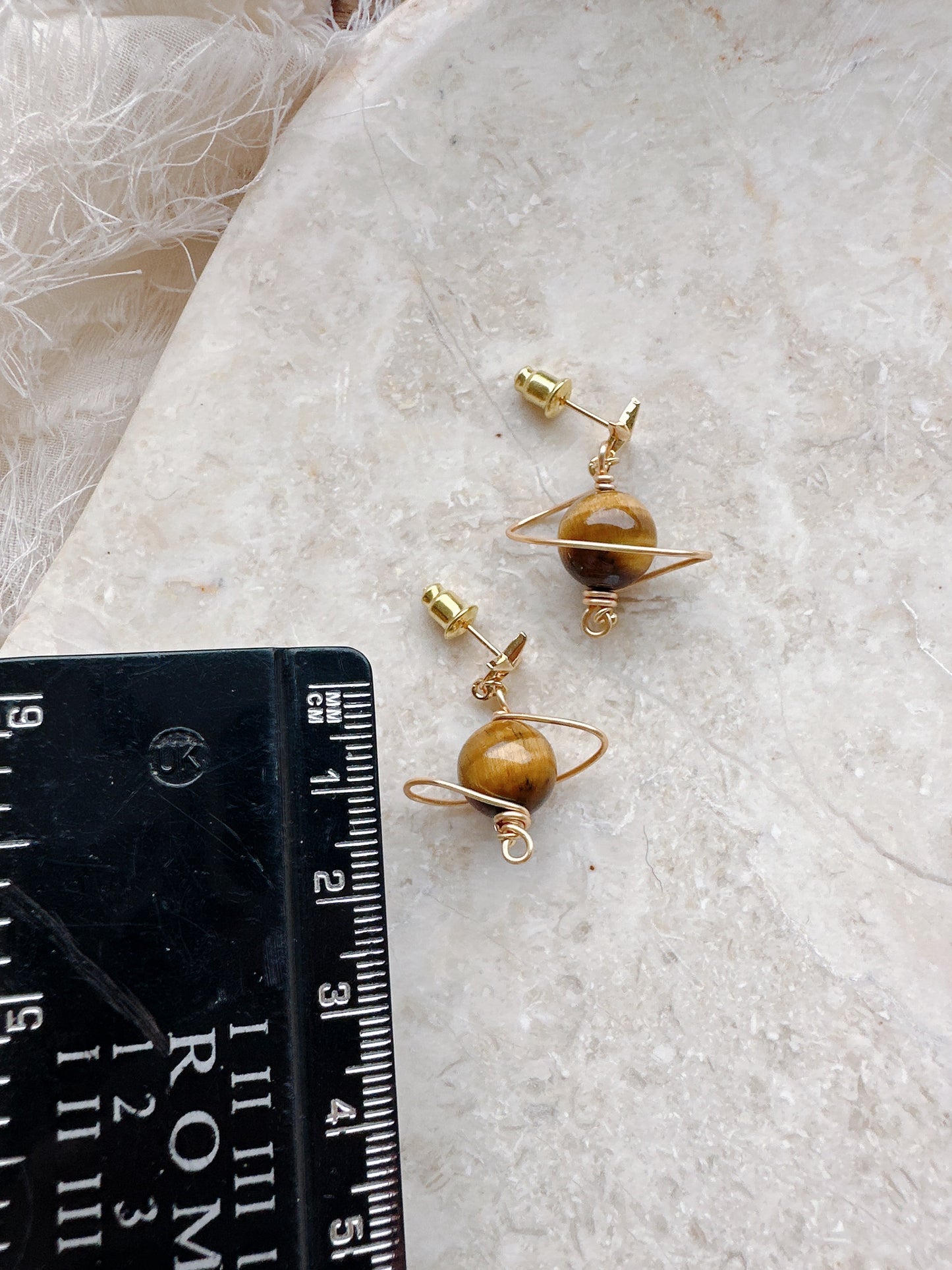 Soul Mate Saturne & 925 silver post earrings
