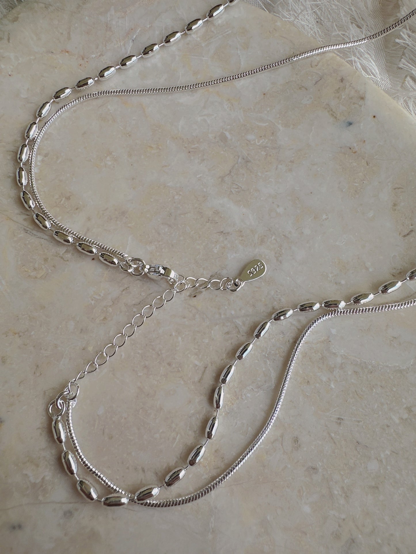 Soul Mate & Double Layer 925 Sterling Silver Necklace