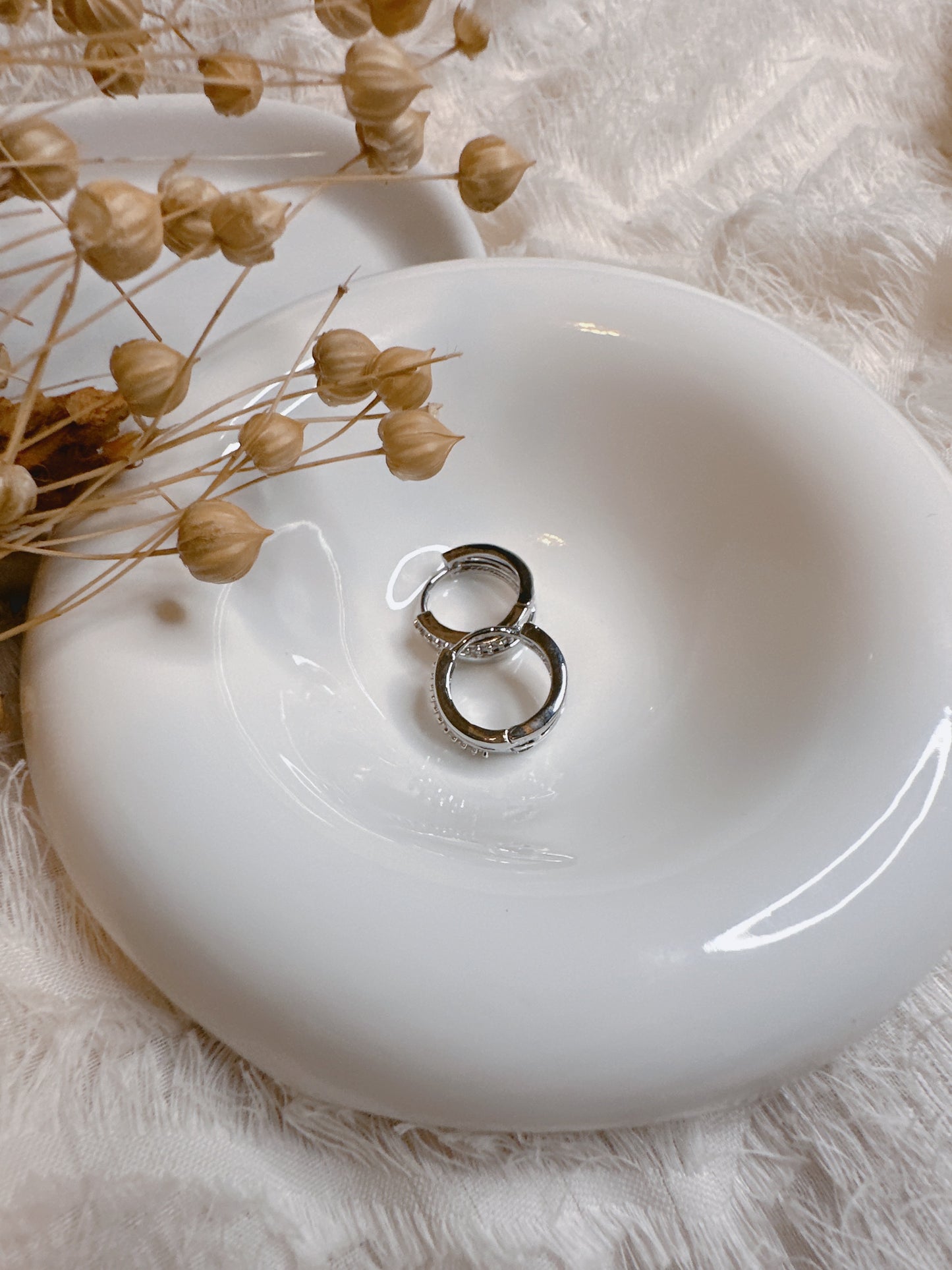 Soul Mate & stainless steel mini hoop earrings