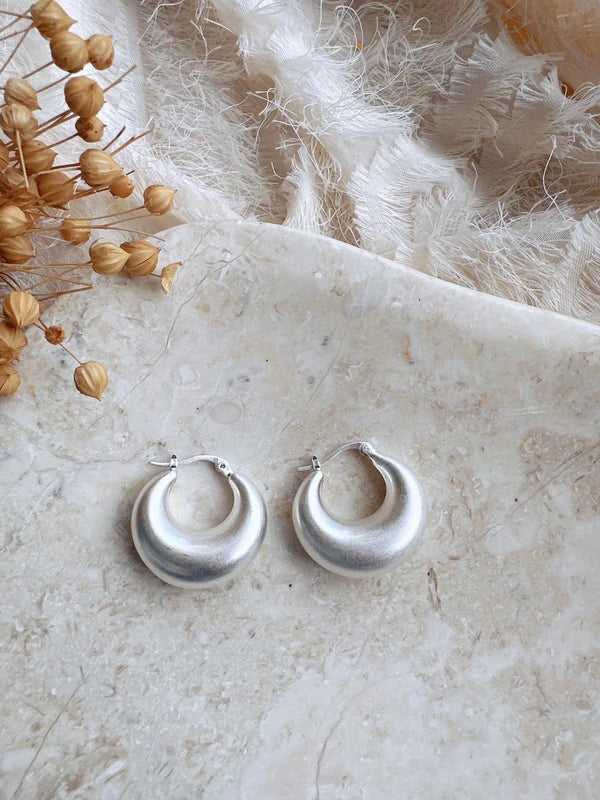 925 Silver post hoop earrings