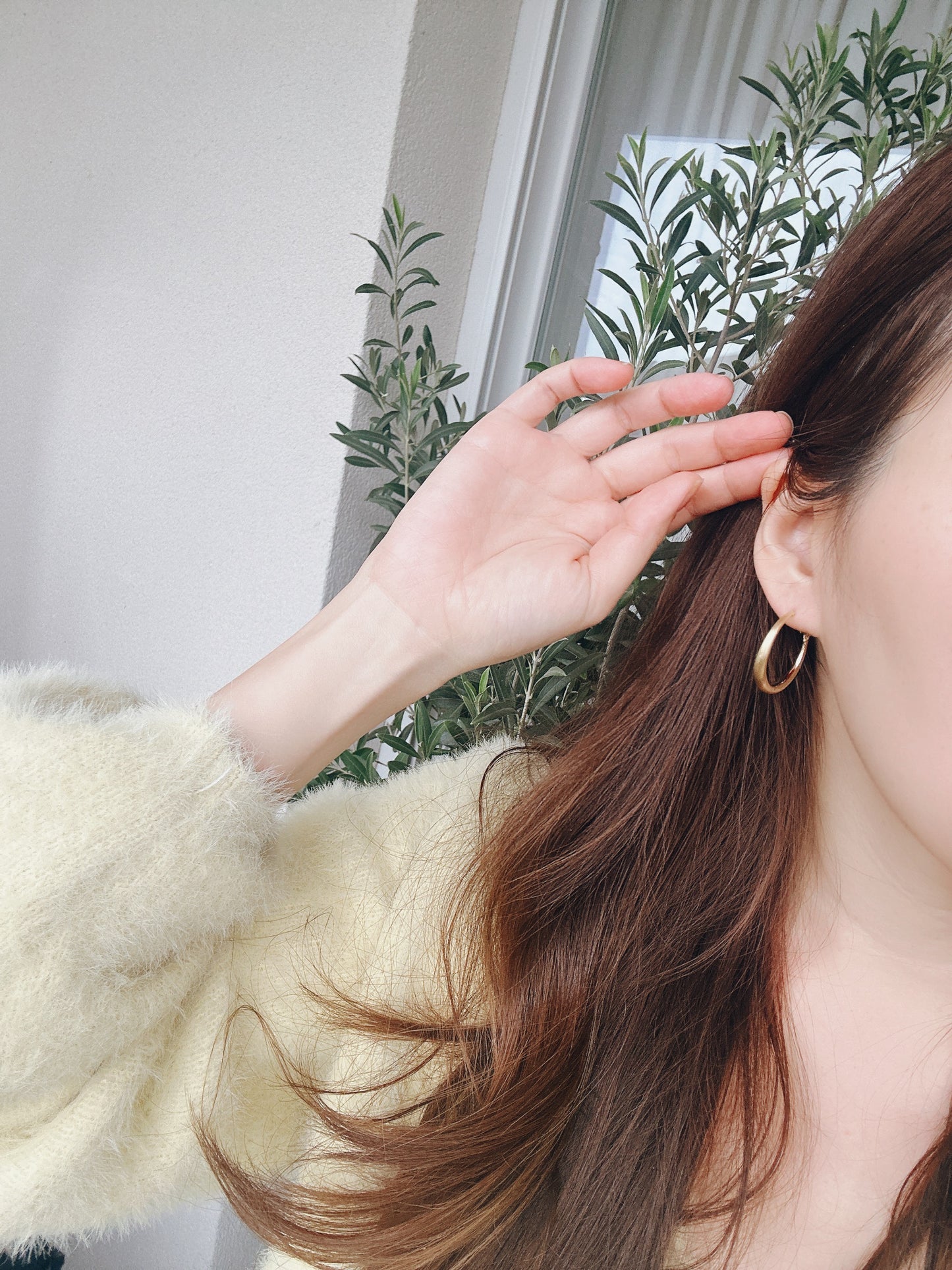 30mm 925 Silver post gold color hoop earrings