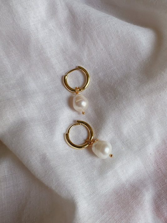 Natural water pearl 925 silver earrings