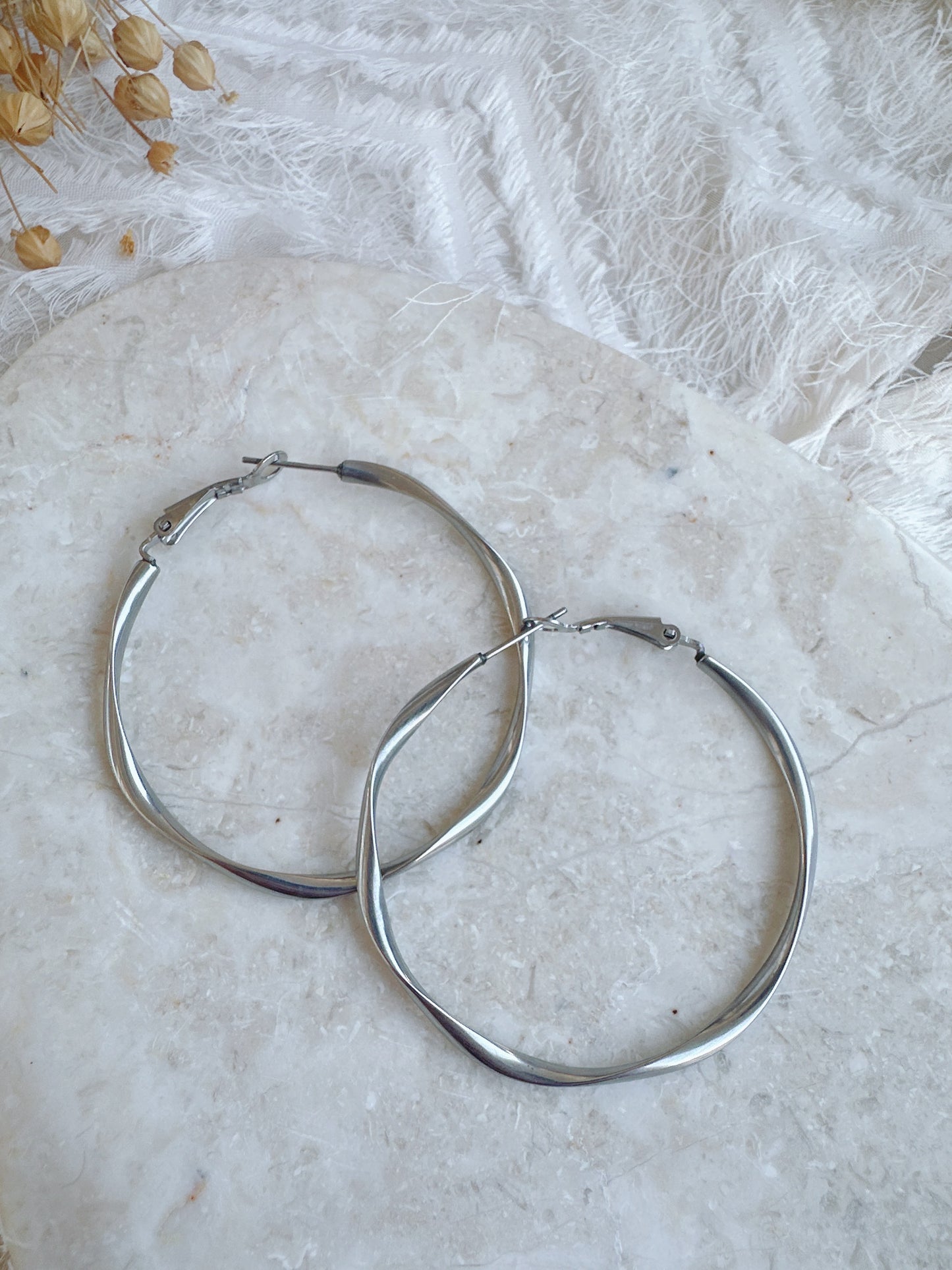 50mm Stainless steel big hoop earrings