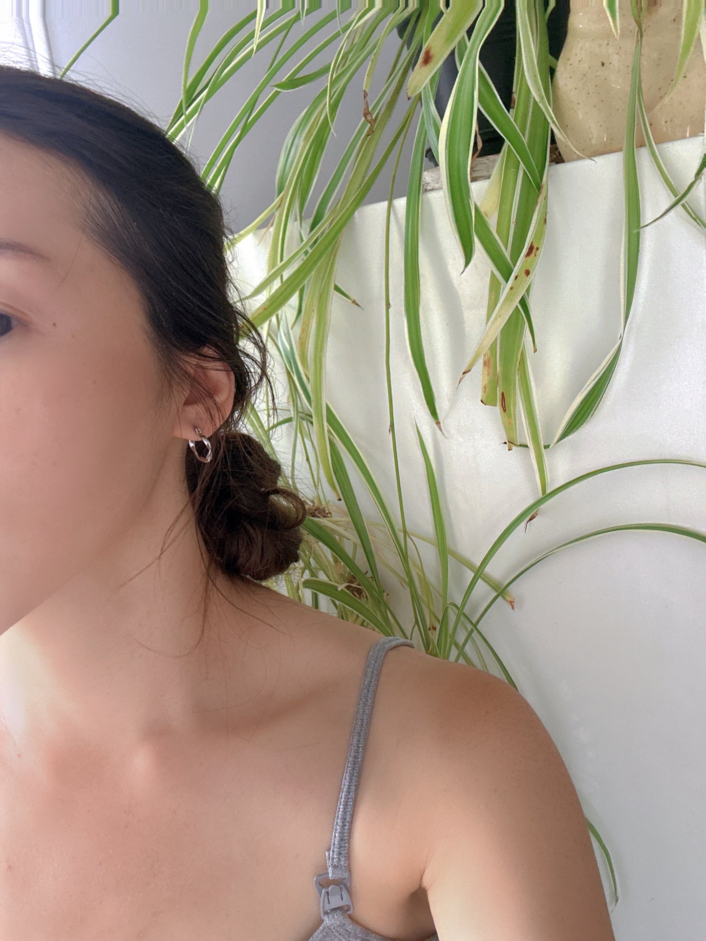 Twisted mini hoop earrings in 925 silver