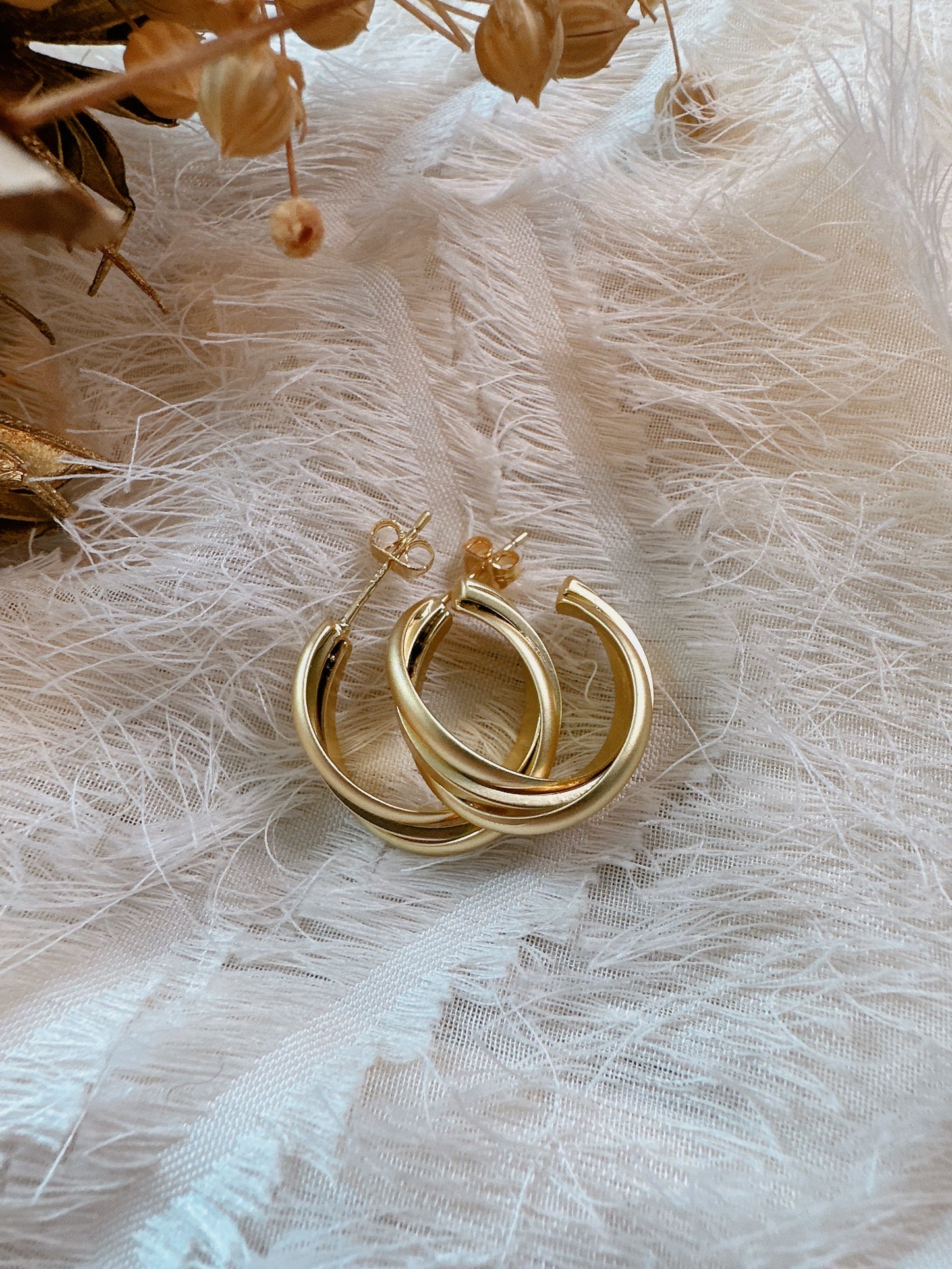 Soul Mate & Lily - 925 silver post matte earrings