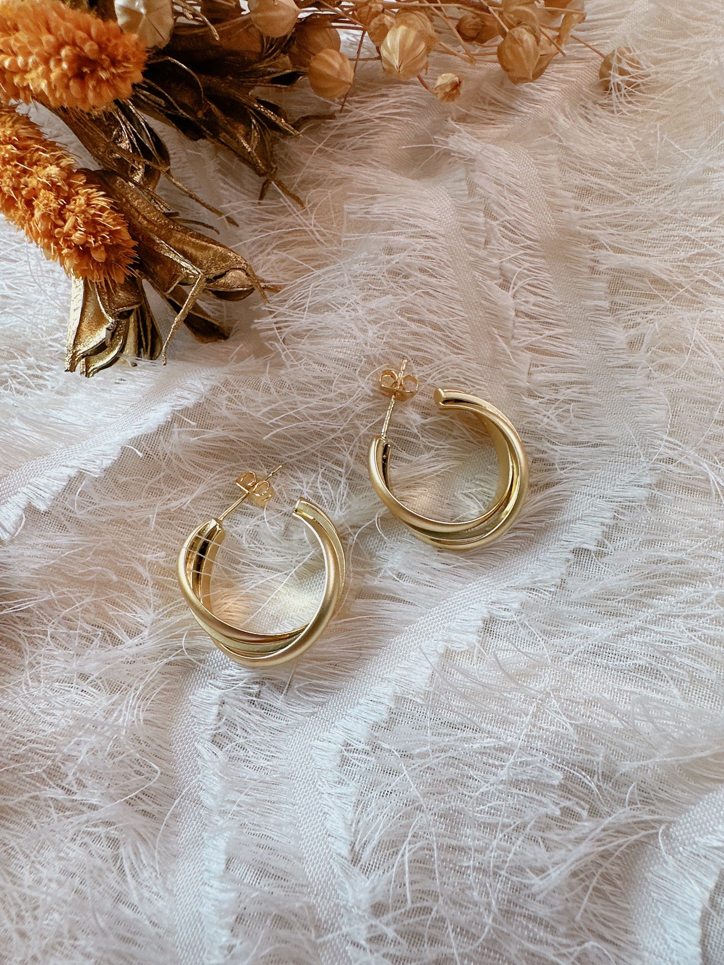 Soul Mate & Lily - 925 silver post matte earrings