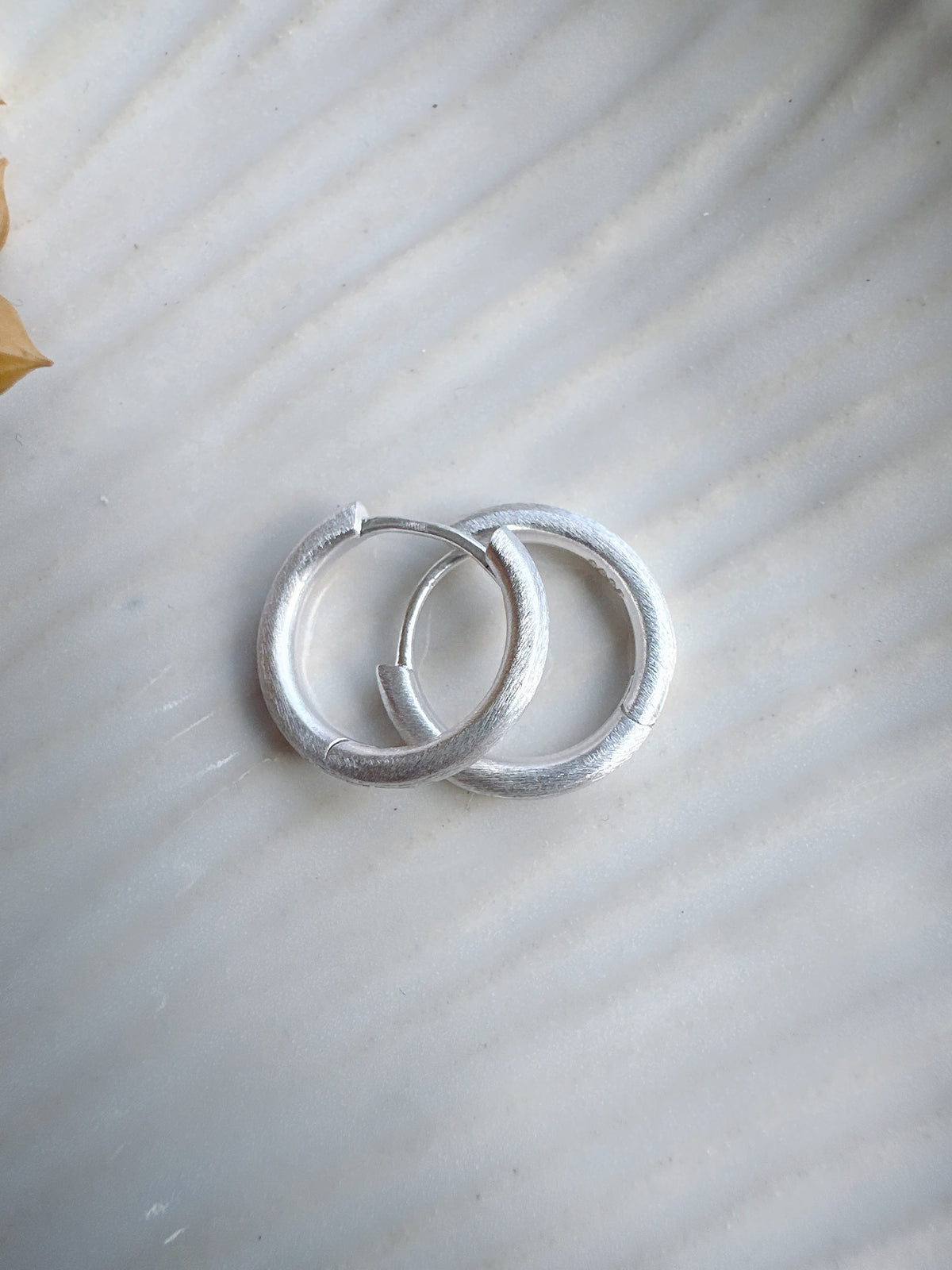 15mm Minimalist Matte Finish Unisex 925 Sterling Silver Hoop Earrings